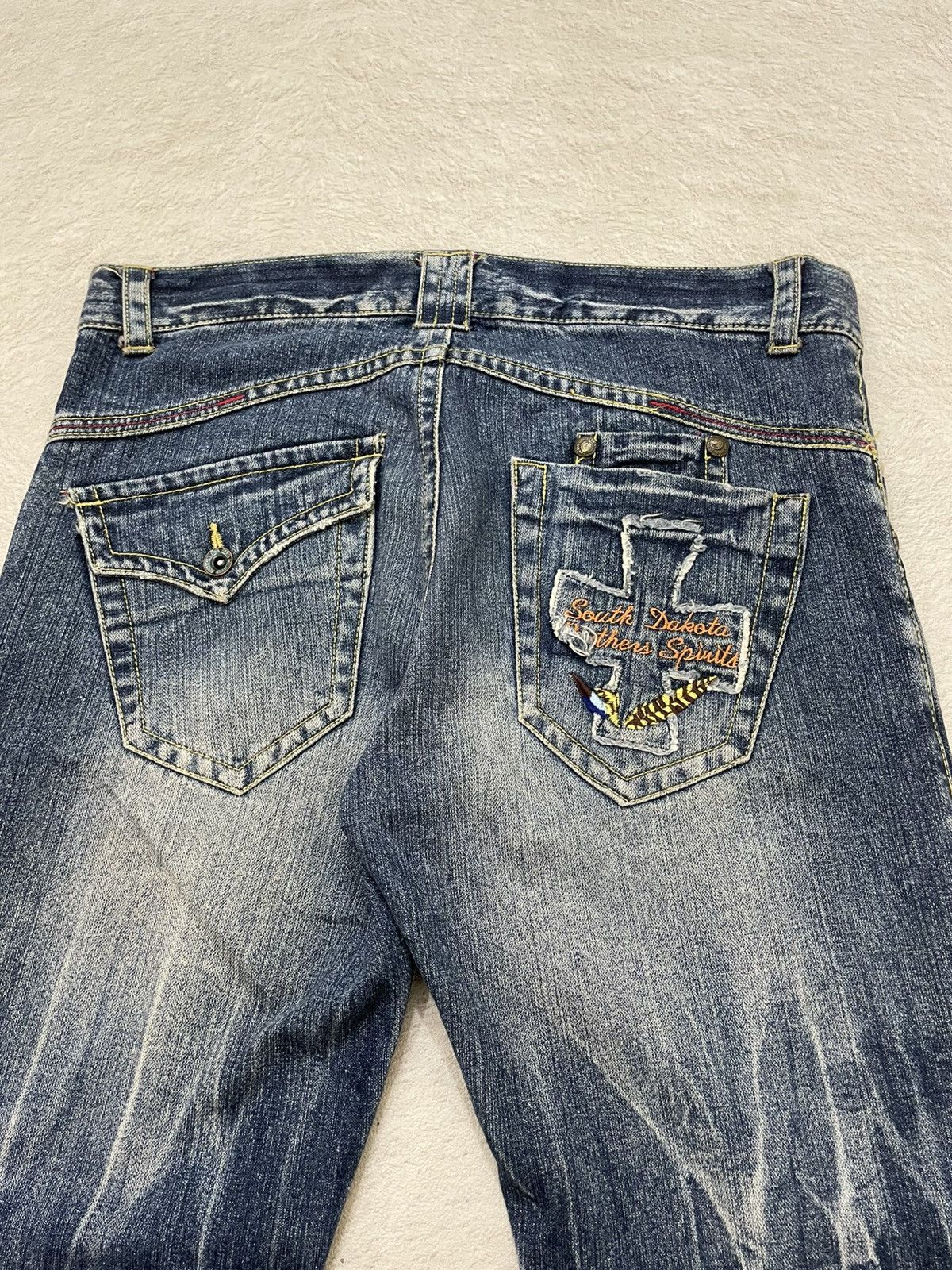 Hysteric Glamour 2000s Hysteric Flare Raw Denim Heavy Fading Embroidered Y2K Size US 36 / EU 52 - 10 Thumbnail