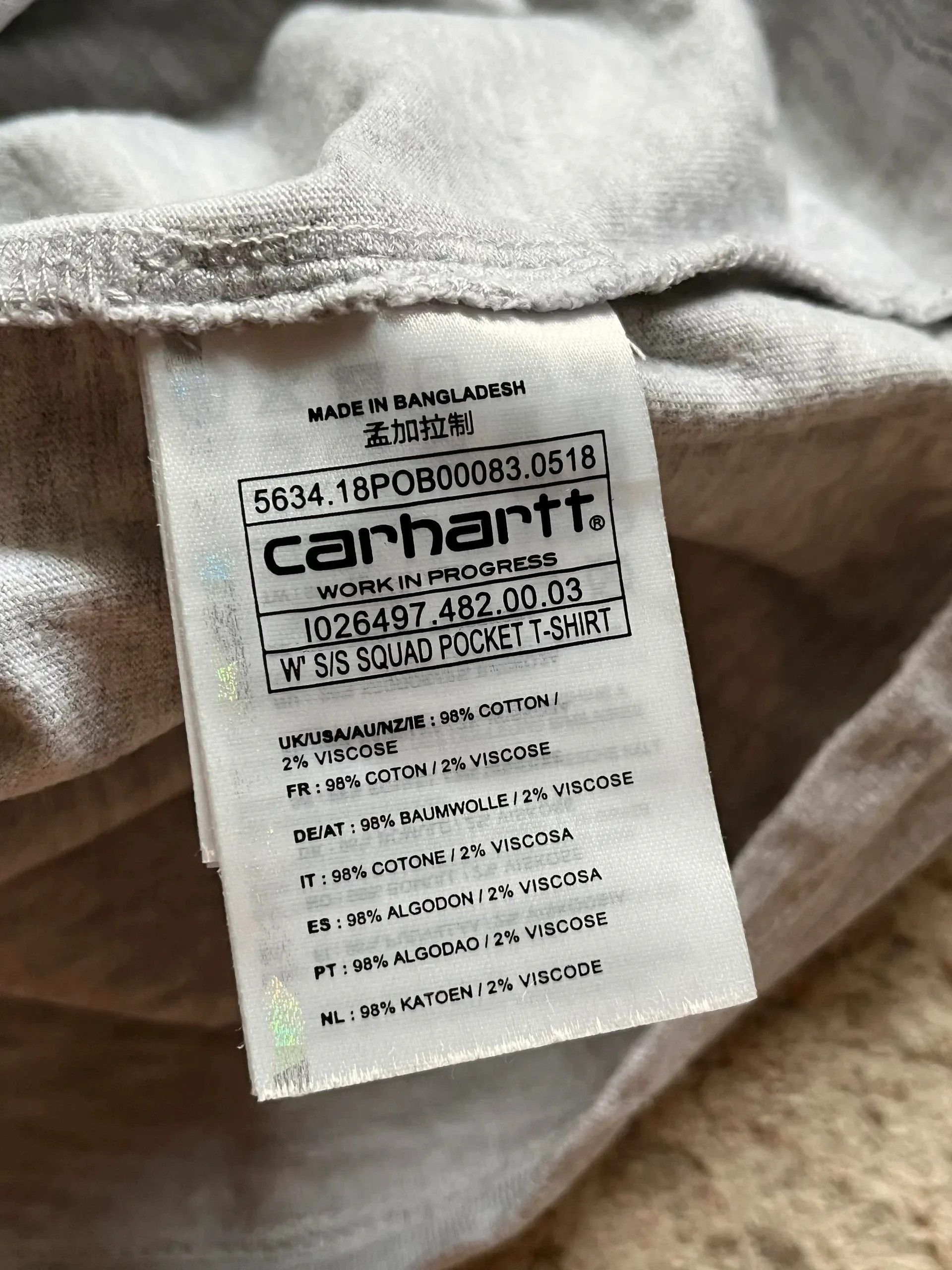 Carhartt Carhartt 2018 Grey Squad Pocket T-Shirt Tone Small Size US S / EU 44-46 / 1 - 8 Thumbnail