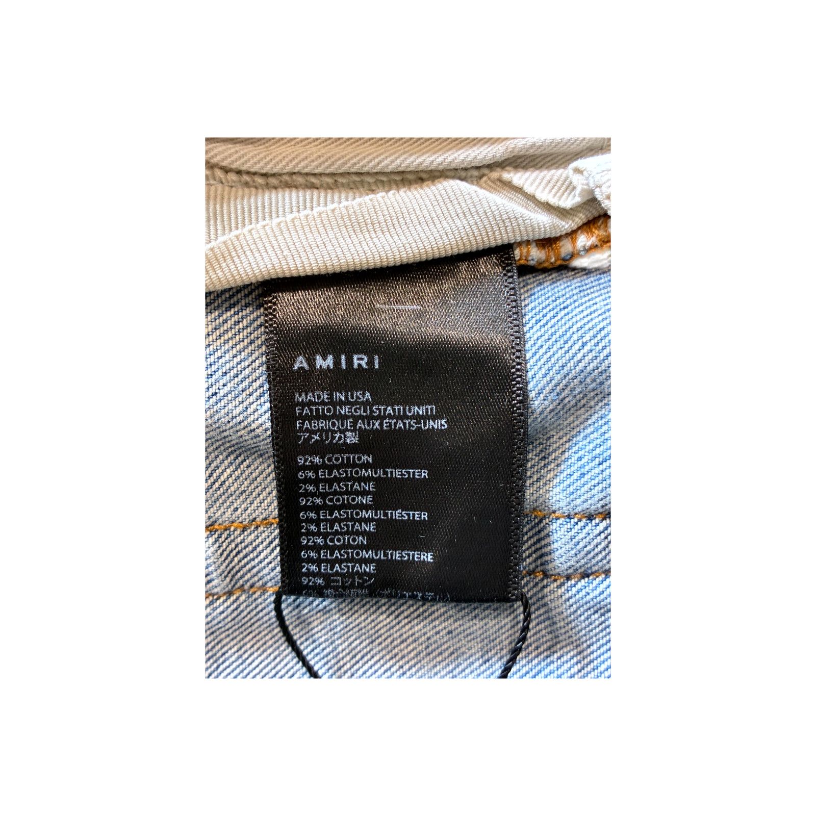 Amiri Amiri Crystal Paint Splatter Light Wash Jeans Size US 33 - 5 Thumbnail