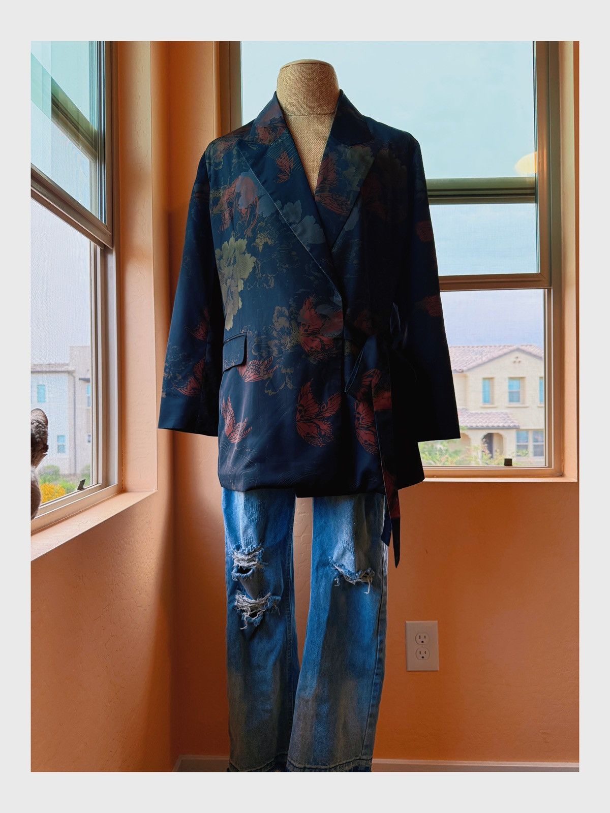 Vintage Oversized Kimono-Style Wrap Jacket (Unisex) Size L / US 10 / IT 46 - 1 Thumbnail