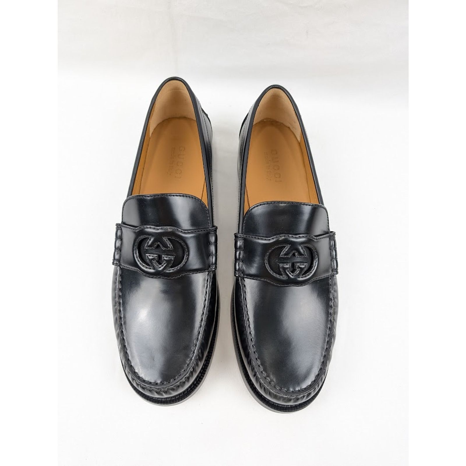Gucci o1rshd1 Interlocking G Loafers in Black Size US 10.5 / EU 43-44 - 14 Thumbnail
