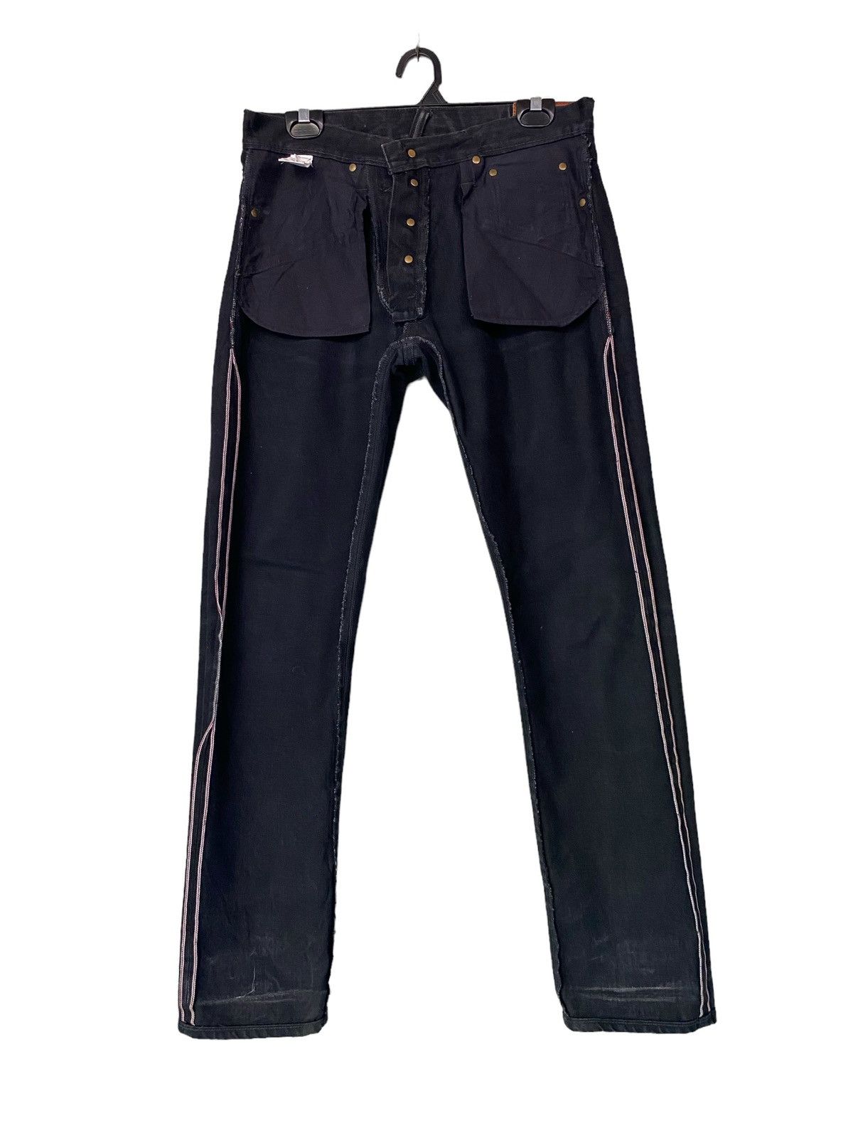 Designer The Evilact Redline Black Denim Jeans W32” Size US 32 / EU 48 - 8 Thumbnail