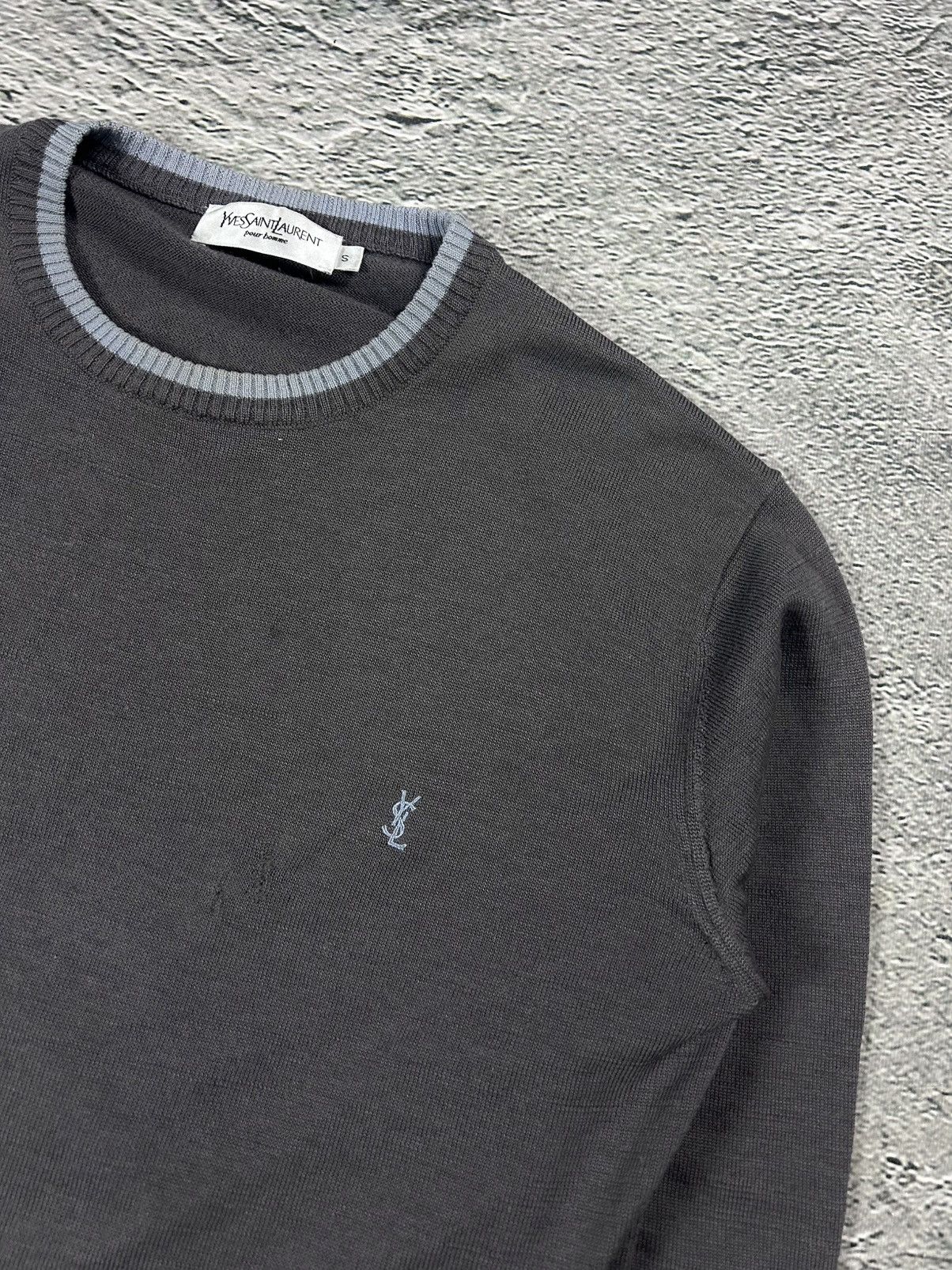 Yves Saint Laurent 90s Yves Saint Laurent vintage YSL Gray Blue sweater small Size US S / EU 44-46 / 1 - 2 Thumbnail