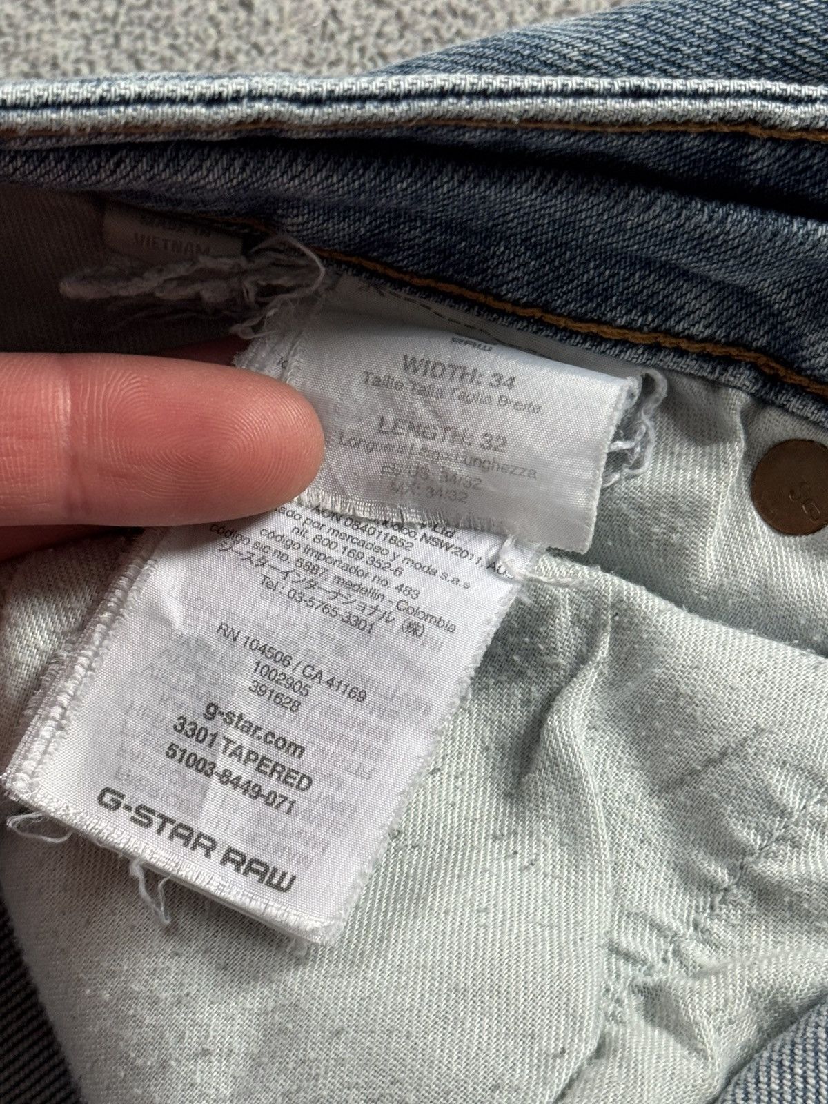 G-Star G star raw 34/32 3301 tapered denim pants jeans trousers Size US 34 / EU 50 - 13 Thumbnail