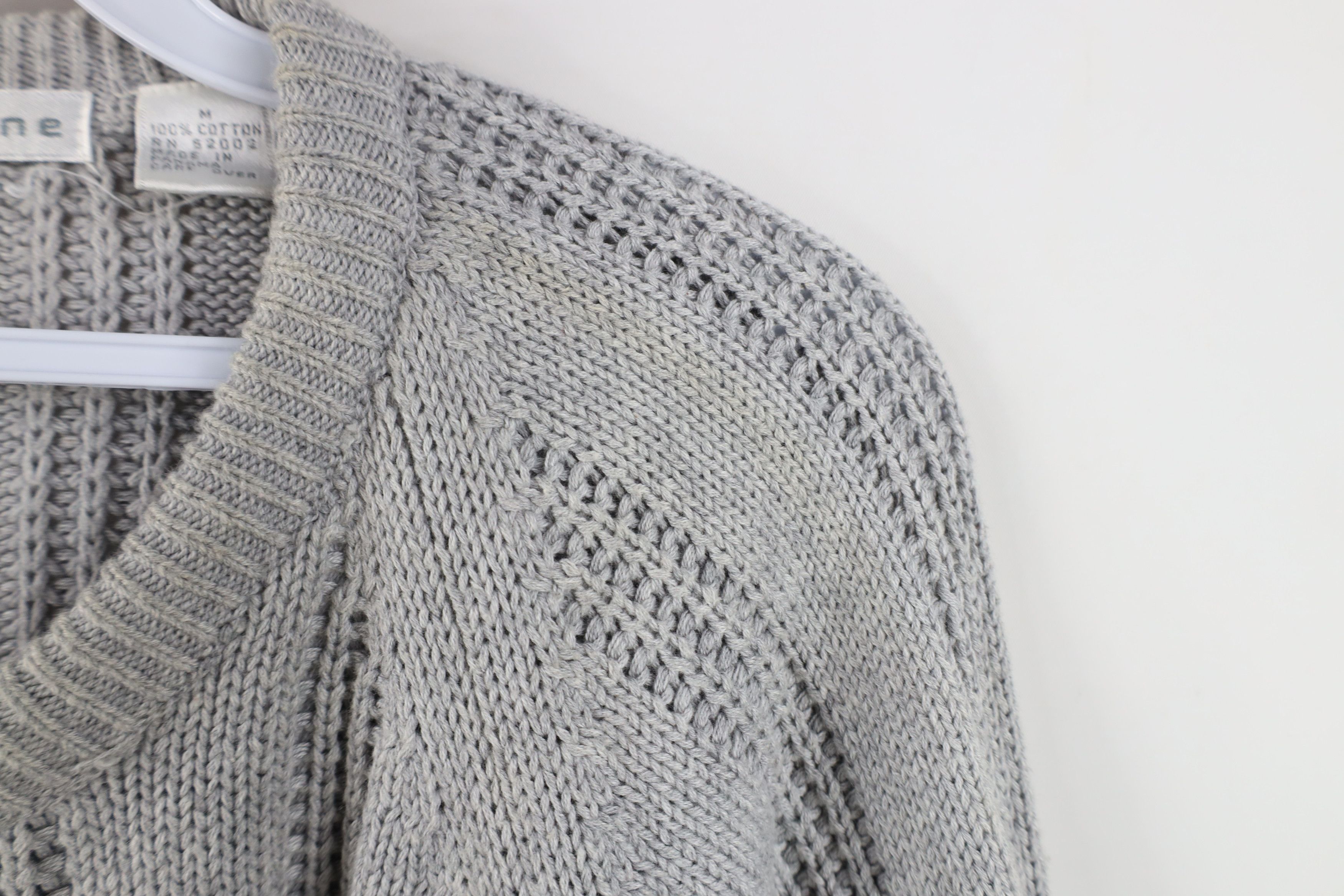 Vintage Vintage 90s Streetwear Blank Cotton Ribbed Knit Sweater Size US M / EU 48-50 / 2 - 7 Thumbnail