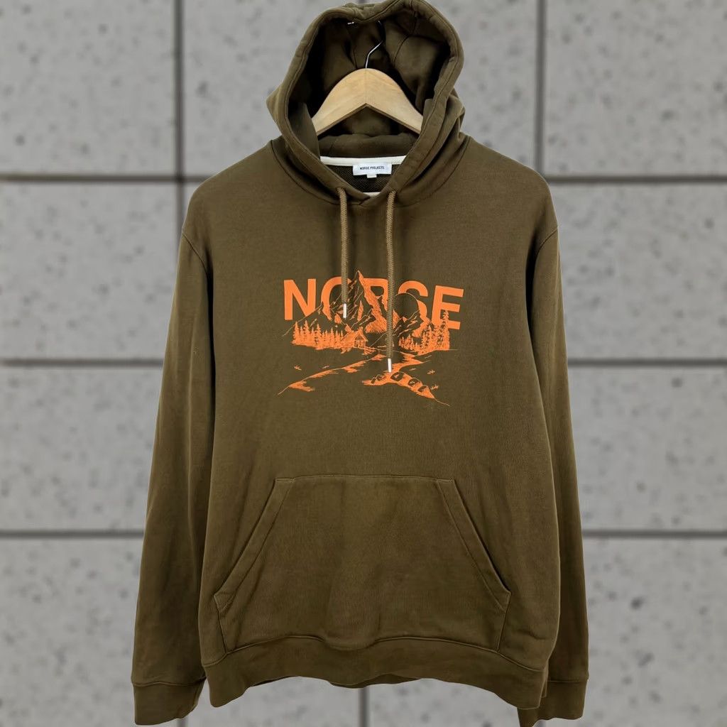 Norse Projects Norse Projects Vagn Mountain Hoodie XL Men's Logo Print Cotton Sweatshirt Size US XL / EU 56 / 4 - 1 Thumbnail