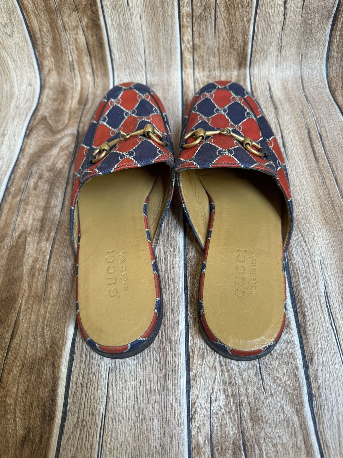 Gucci Rhombus Royal princetown mules Size US 8.5 / EU 41-42 - 9 Thumbnail