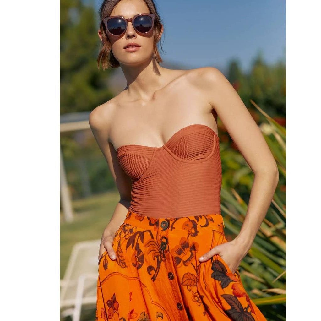 Anthropologie New Anthropologie Asymmetrical Floral Midi Skirt $170 SIZE 2 Size 26" / US 2 / IT 38 - 5 Thumbnail
