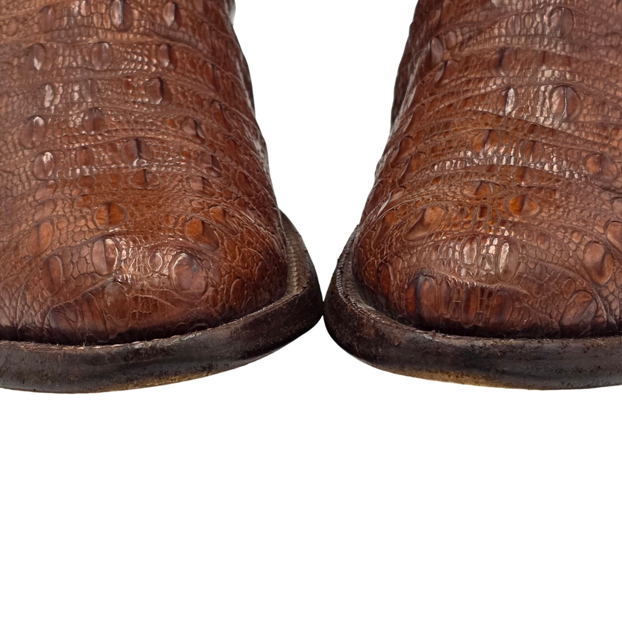 Justin Boots Vintage Justin Boots Rare Exotic Hornback Alligator Men 10D Size US 10 / EU 43 - 12 Thumbnail