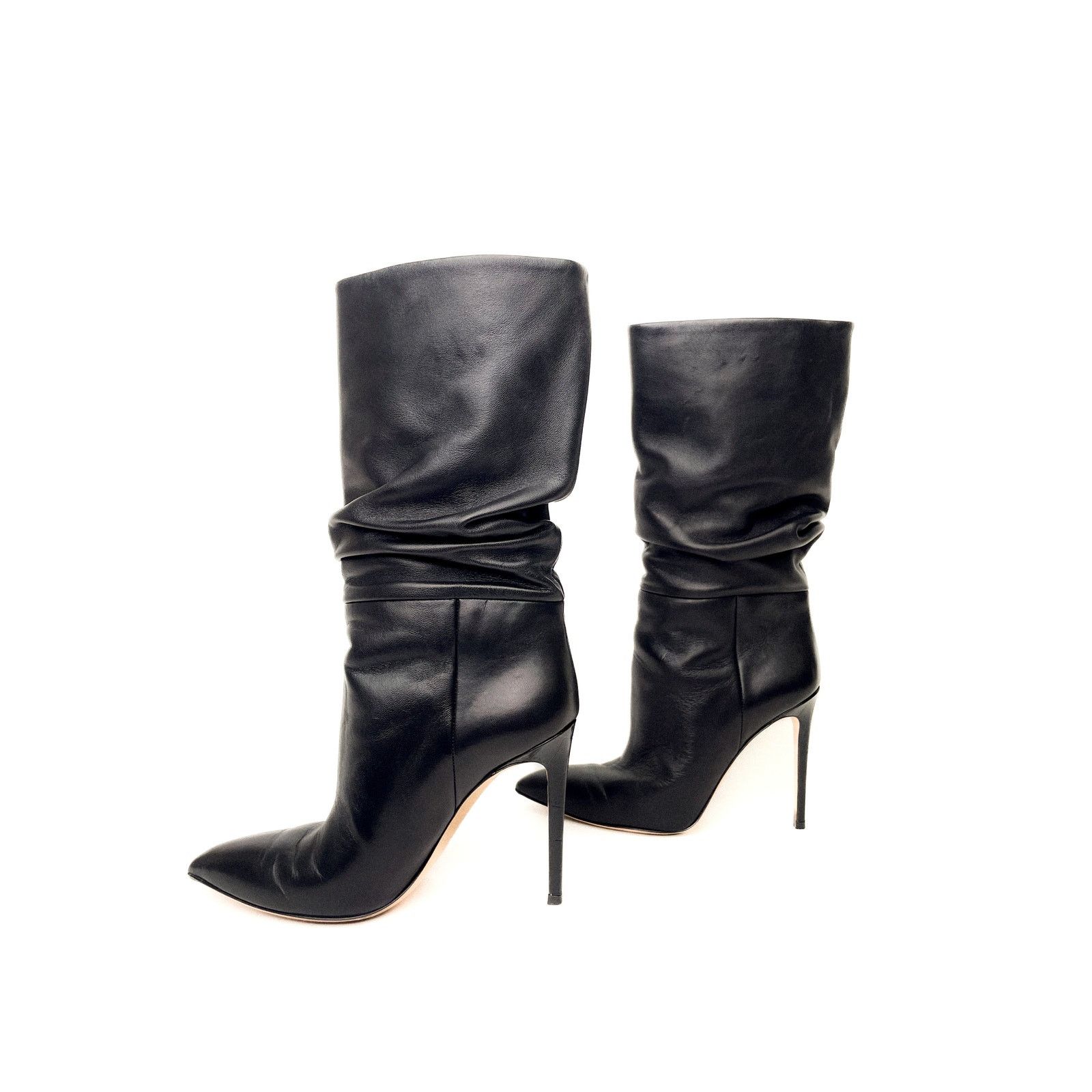 Paris Texas Black Leather Slouchy High Heel Boots Size US 8.5 / IT 38.5 - 5 Thumbnail