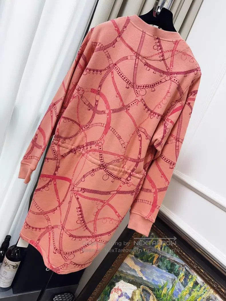 Hermes Hermes Pink Lock Chain Printed Hoodie Dress Size XS / US 0-2 / IT 36-38 - 2 Thumbnail