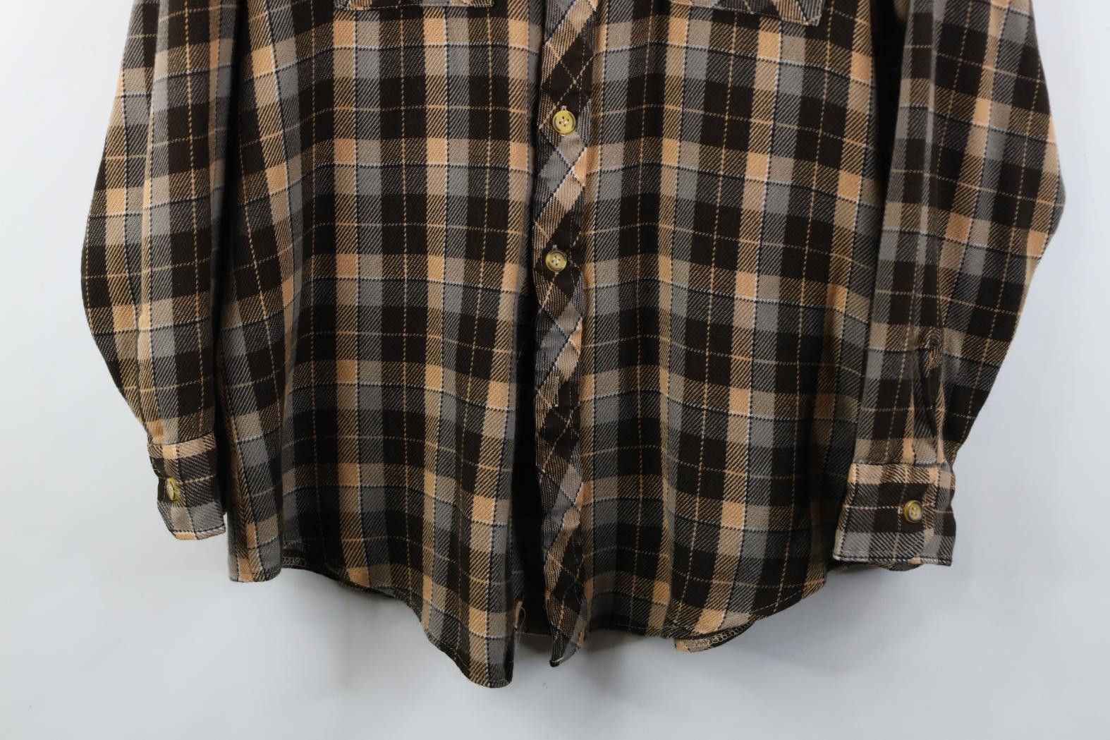 Vintage Vintage 70s Streetwear Flannel Knit Board Button Shirt Plaid Size US L / EU 52-54 / 3 - 3 Thumbnail