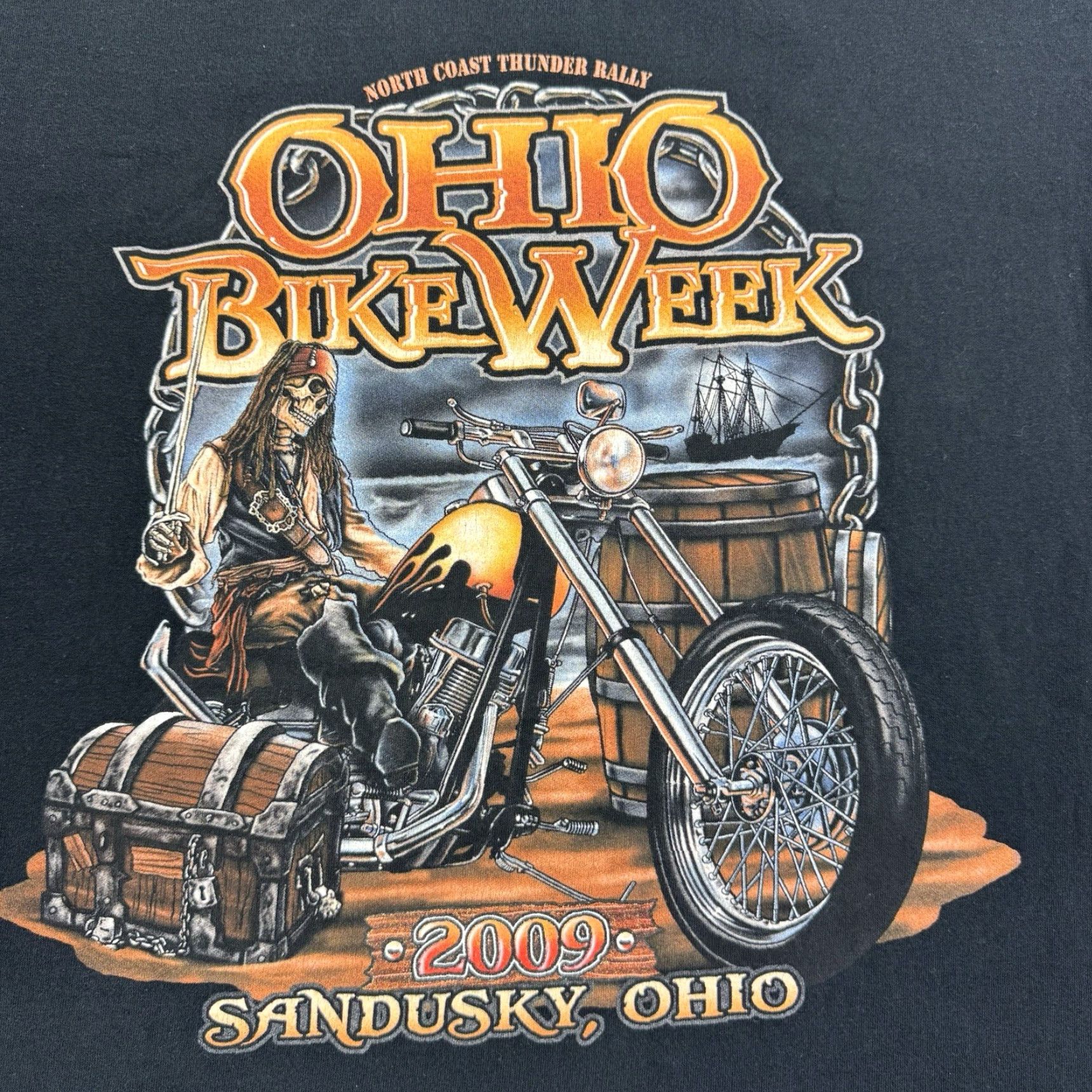 Vintage VINTAGE 2009 Ohio Bike Week T Shirt Adult Large Biker Motorcycle Y2K Jack Sparrow Mens Black Crew Neck Short Sleeve Solid Pattern Size US L / EU 52-54 / 3 - 2 Thumbnail