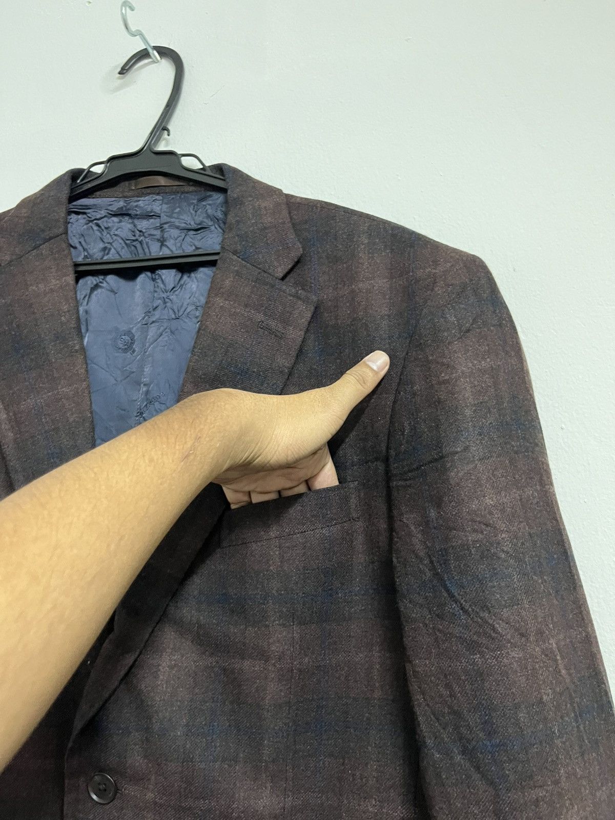 Ermenegildo Zegna 🔥Super Luxurious Zegna Cashmere Wool Shadow Plaid Blazers Size US L / EU 52-54 / 3 - 8 Thumbnail