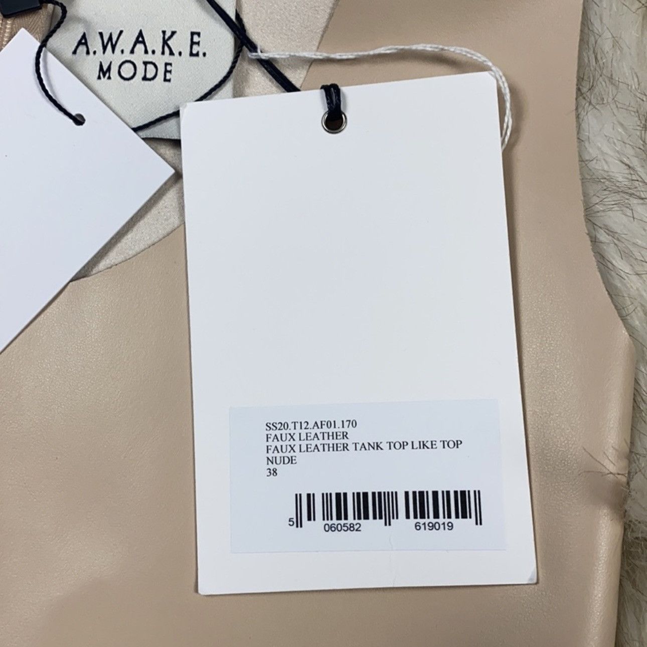A.W.A.K.E. MODE Faux Leather Tank in Nude Size S / US 4 / IT 40 - 7 Thumbnail