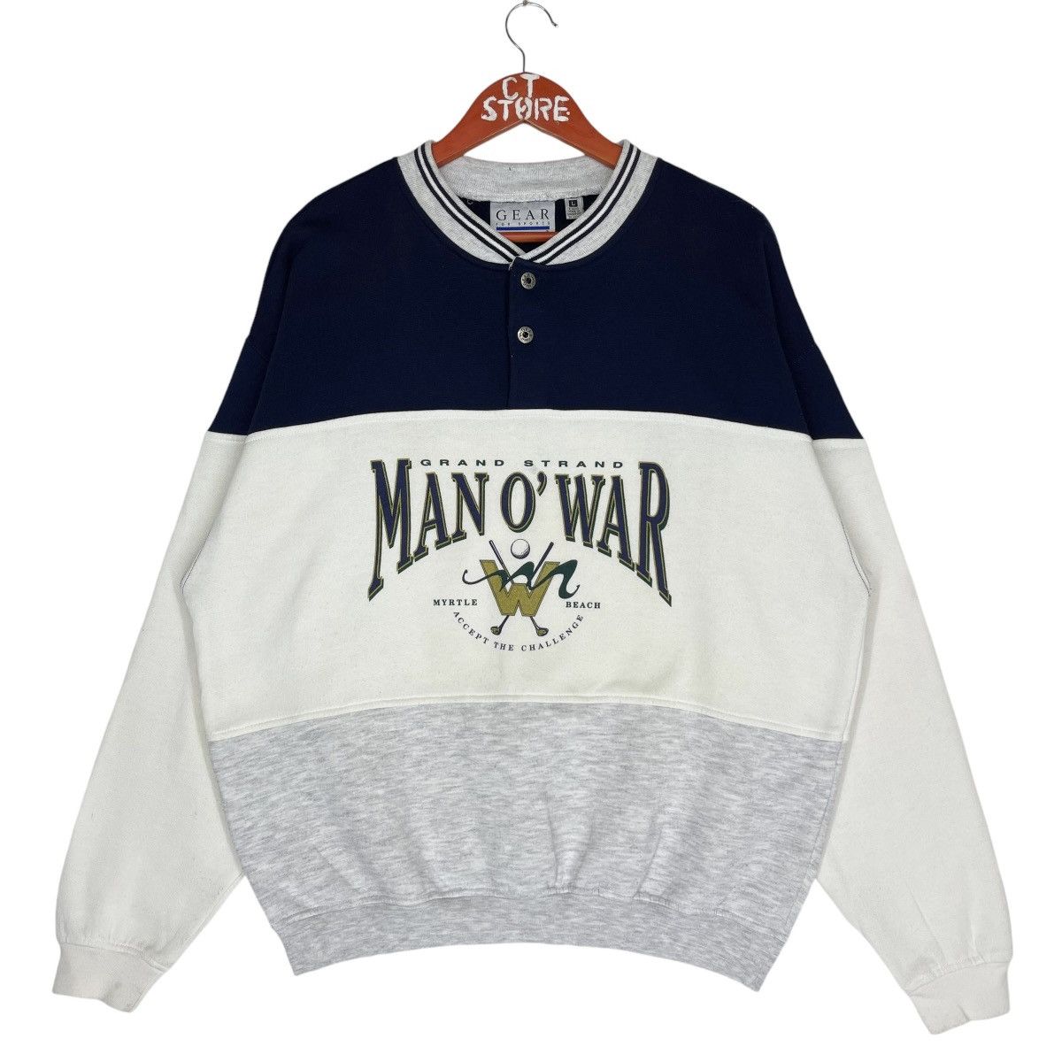 Gear for Sports × Vintage Man O War Myrtle Beach Pullover Sweatshirt Size US L / EU 52-54 / 3 - 1 Thumbnail