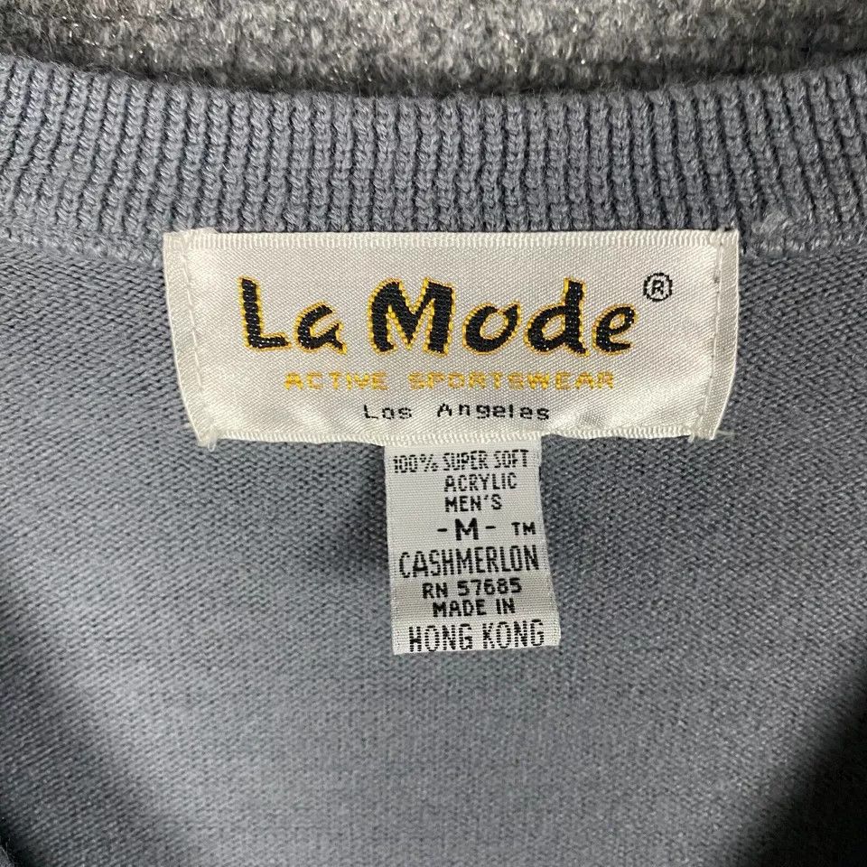 Other La Mode Sweater Men's Medium 100% Super Soft Acrylic Gray M Size US M / EU 48-50 / 2 - 2 Thumbnail