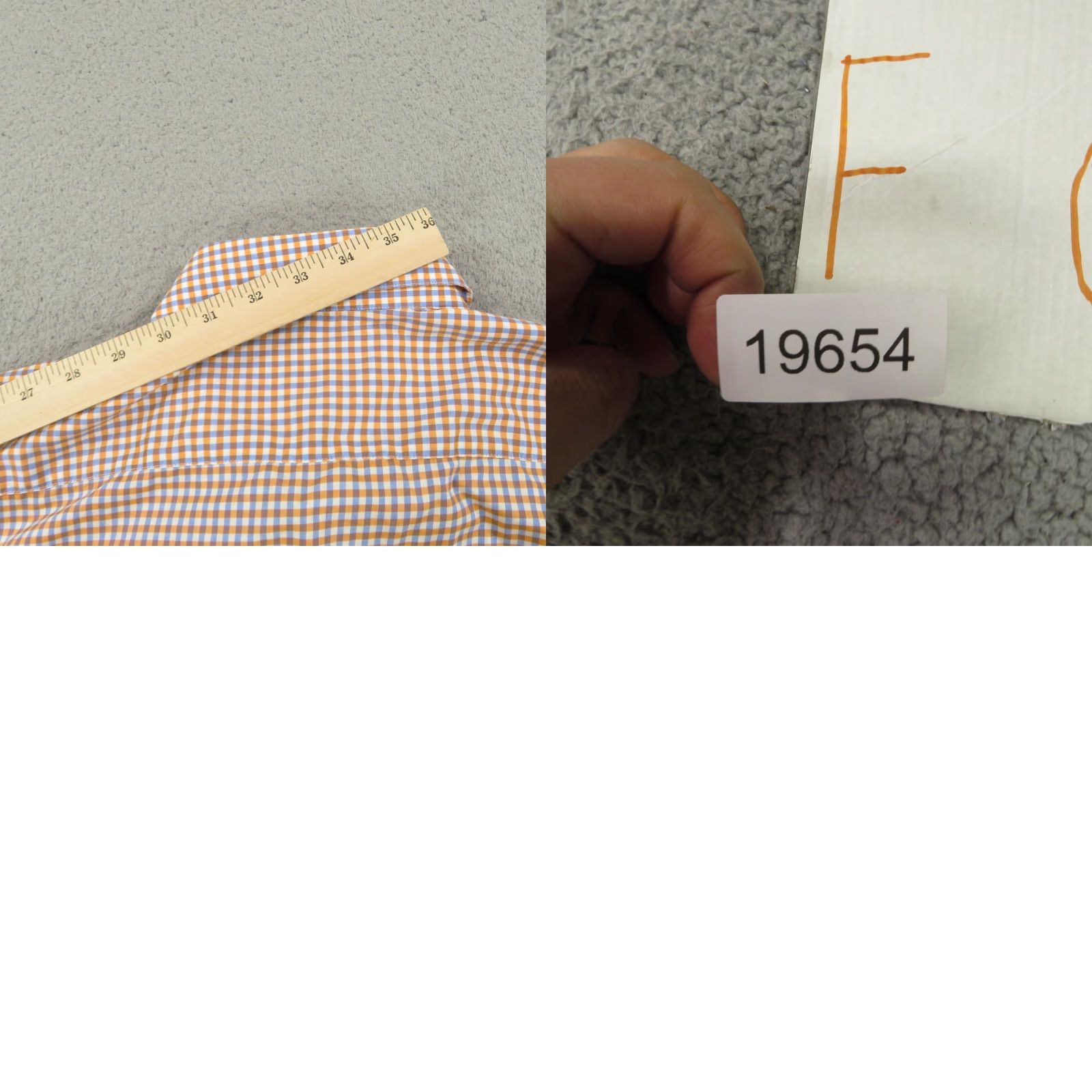 Canali Canali 1934 Shirt Men 16 Orange White Gingham Long Sleeve Button Up Plaid Size US L / EU 52-54 / 3 - 10 Thumbnail