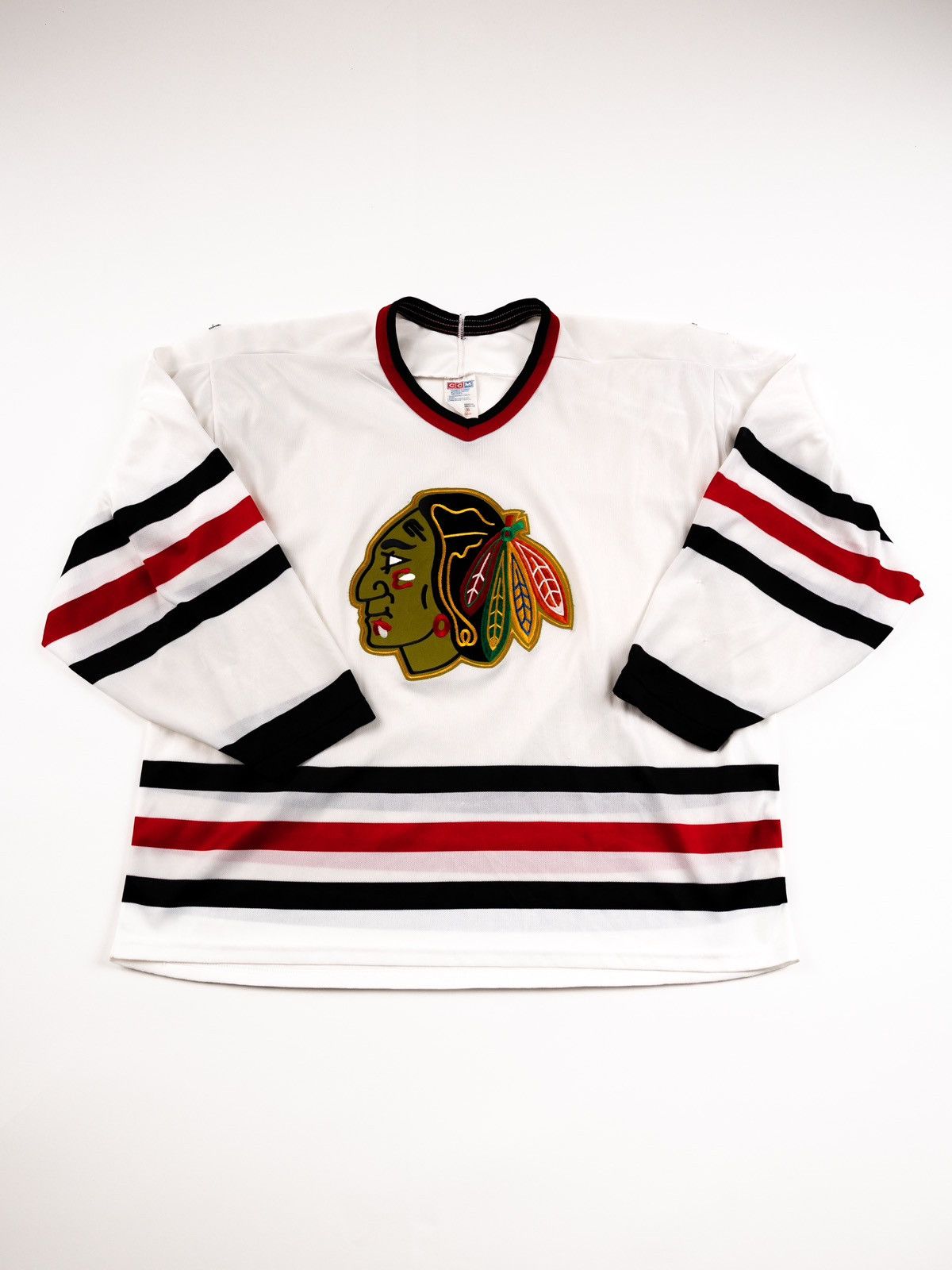 image of Vintage Ccm Chicago Blackhawks Hockey Jersey in White, Men's (Size XL)