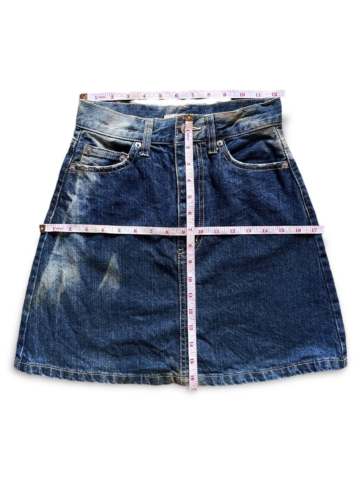 Japanese Brand Hype Japanese Brand Mud Wash Faded Blue Denim Skirts Size 24" / US 00 / IT 34 - 5 Thumbnail