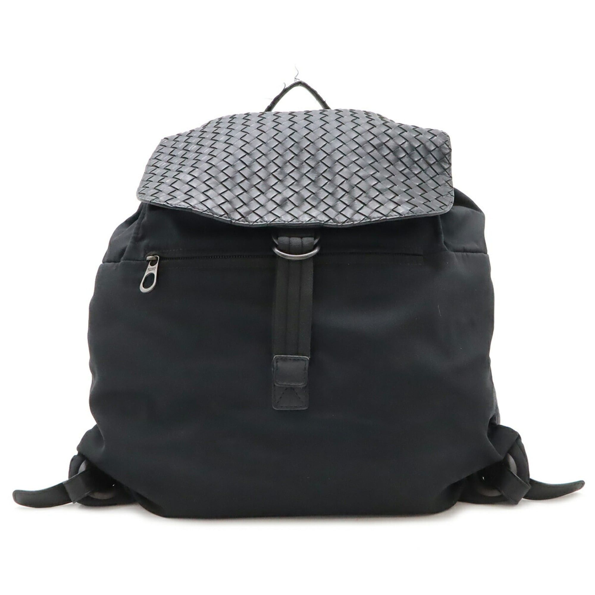 Bottega Veneta Bottega Veneta Intrecciato Backpack Rucksack Nylon Leather Black 409595 Size ONE SIZE - 1 Thumbnail