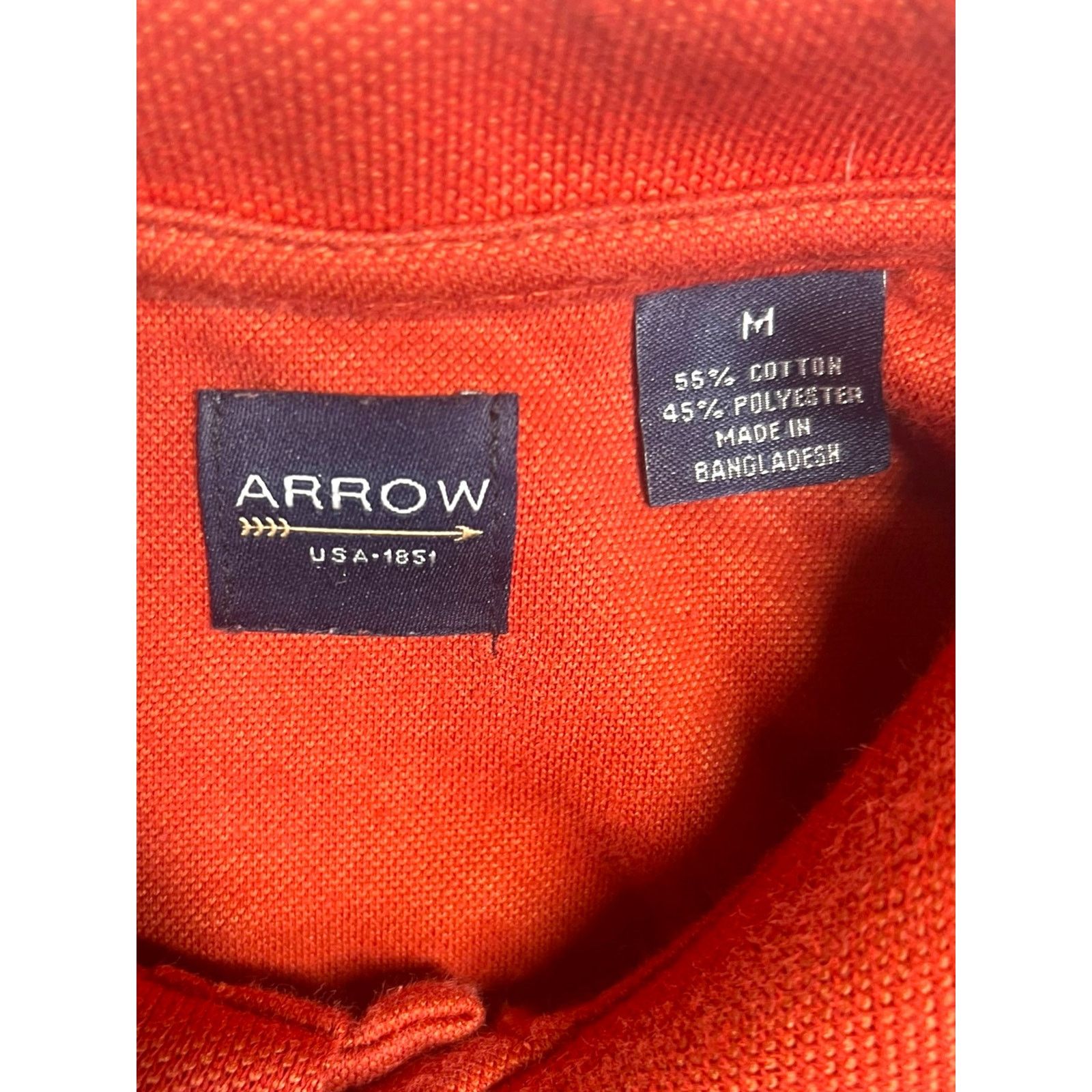 Arrow Arrow Men’s Medium Red Orange Short-Sleeve Polo Size US M / EU 48-50 / 2 - 3 Thumbnail