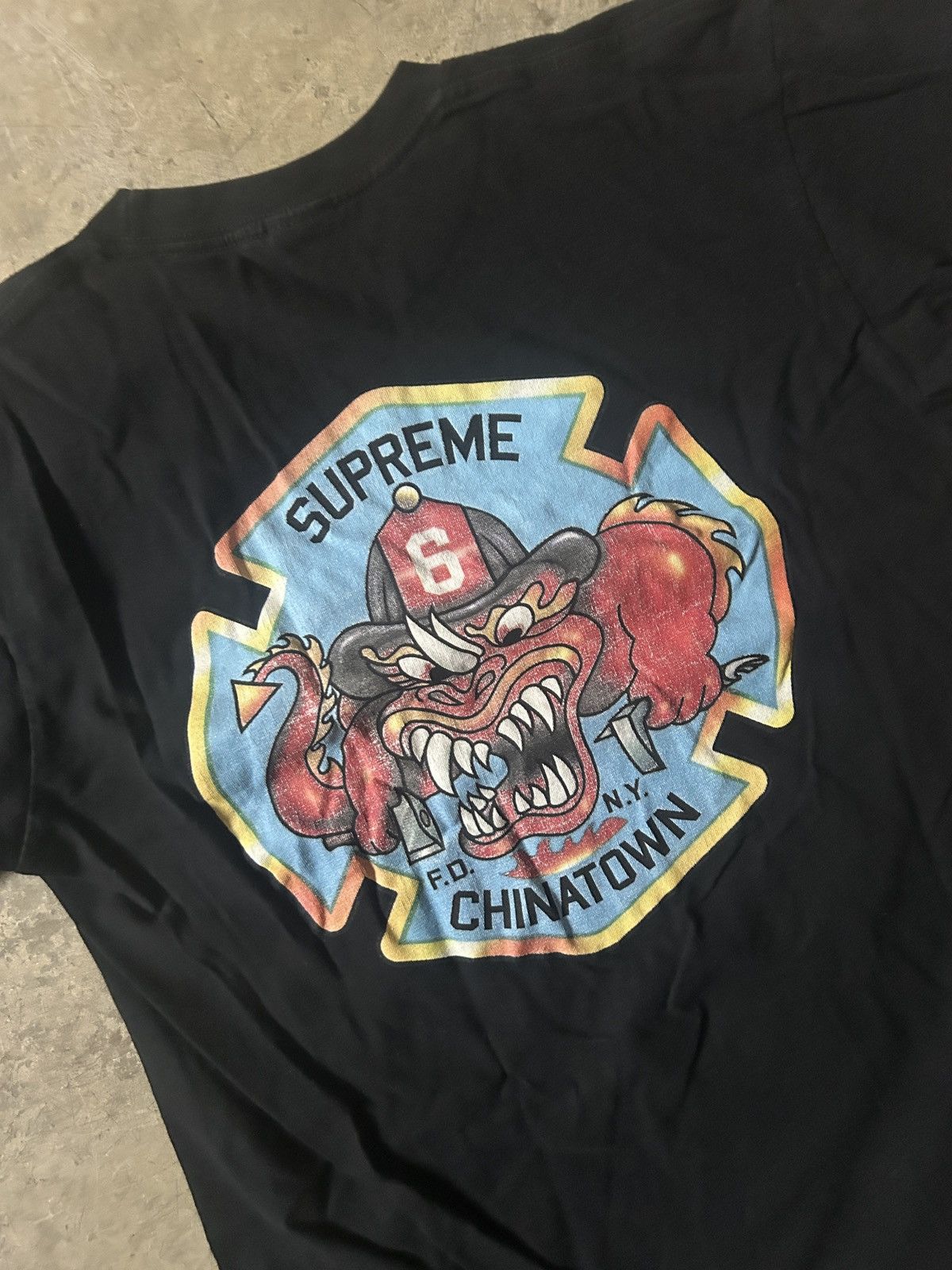 Supreme Supreme x Chinatown Fire Dept Tee Black Rare Streetweer Size US M / EU 48-50 / 2 - 5 Thumbnail