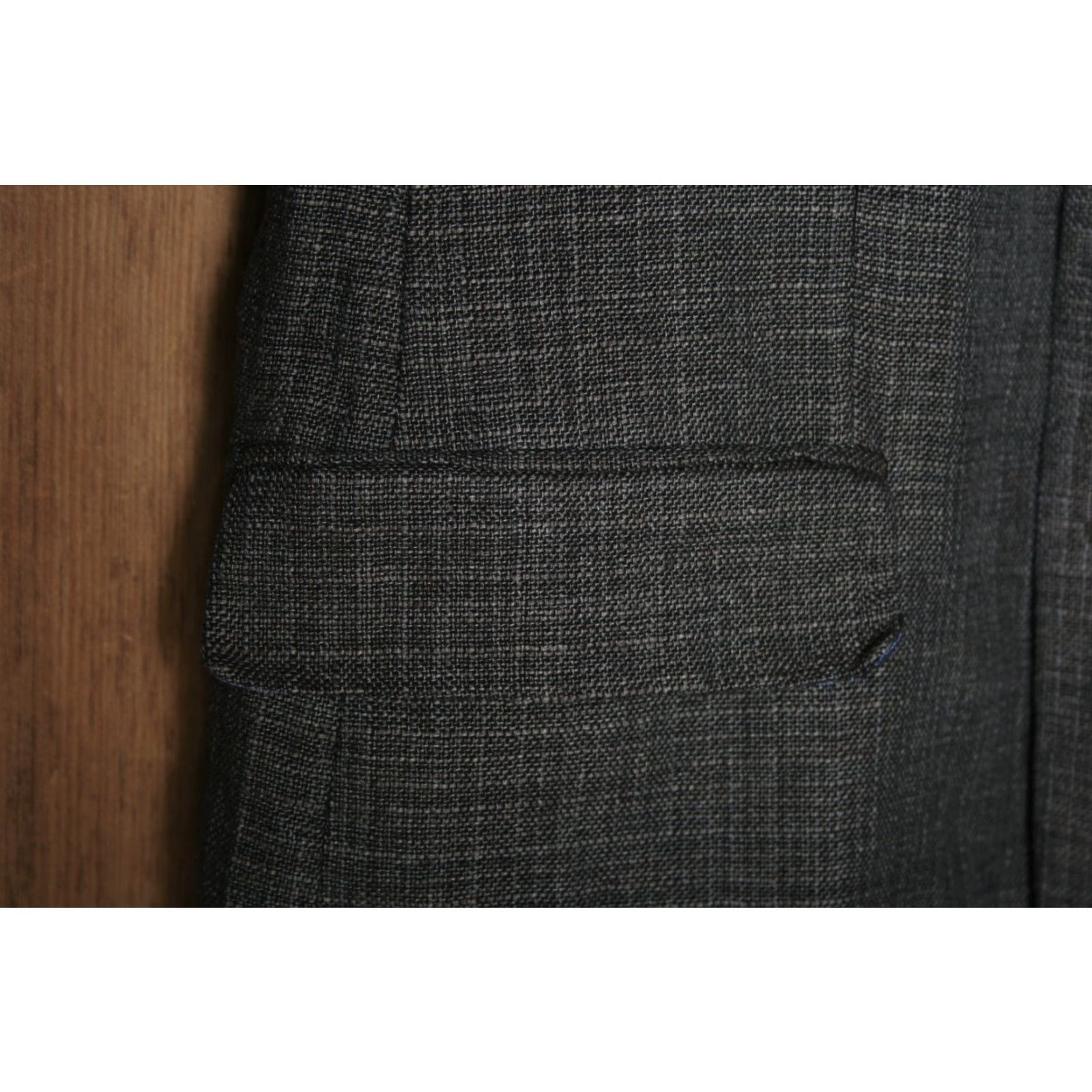 Vintage SAND Gray Linen & Wool Blend Sport Coat Blazer US 42 EUR 54 Size 42R - 6 Thumbnail