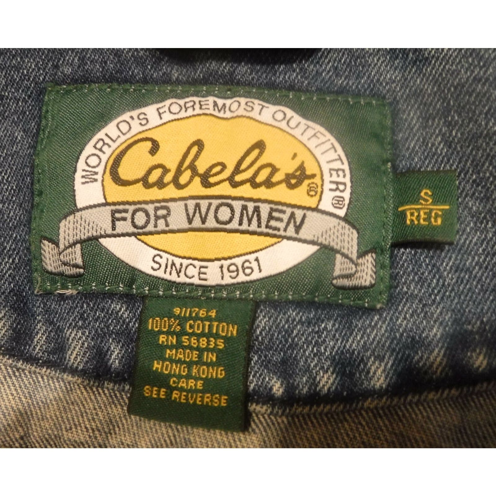 Vintage Vintage Cabela's Women's Small Blue Denim Trucker Jacket 4 Pocket 80s 90s Casual Women's Size 28" / US 6 / IT 42 - 4 Thumbnail