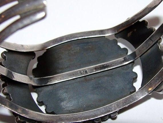 Designer Sterling Silver Turquoise and Red Coral Cuff Bracelet Size ONE SIZE - 5 Thumbnail