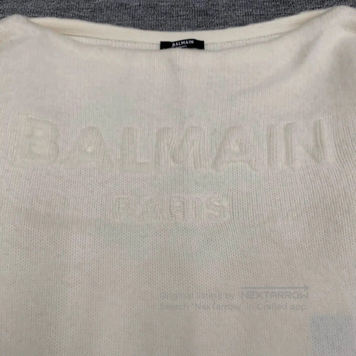 Balmain balmain ivory embossed wool knit sweater. Size XS / US 0-2 / IT 36-38 - 8 Thumbnail