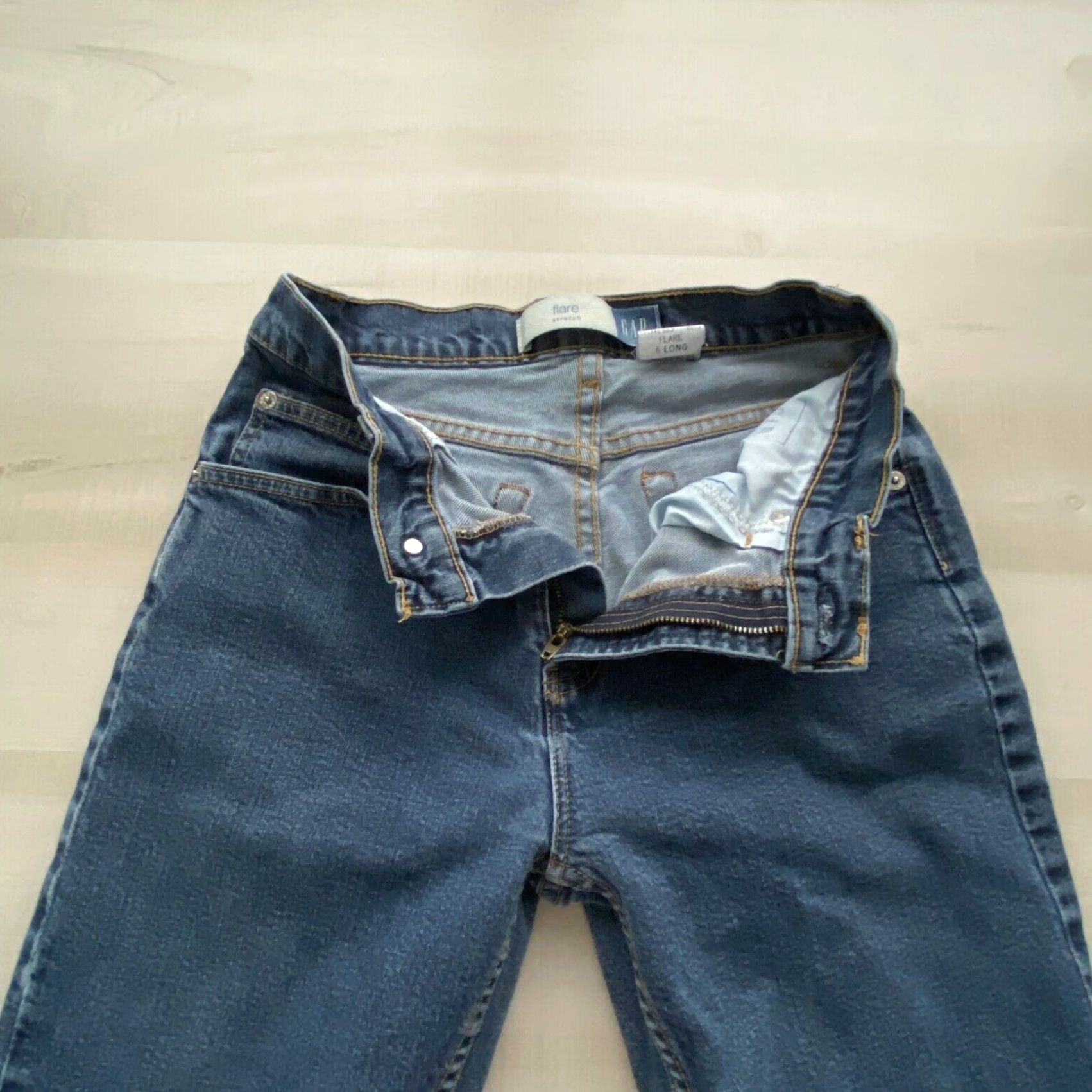 Gap GAP Womens Flare Jeans 6 Long Blue Stretch Size 28" / US 6 / IT 42 - 3 Thumbnail