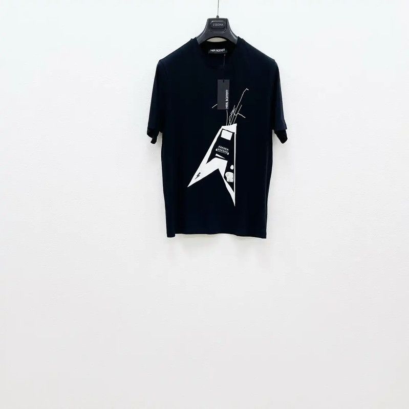 Neil Barrett NeIL BarreTT Black Cotton Short Sleeve T-Shirt 0089 Size US M / EU 48-50 / 2 - 1 Thumbnail