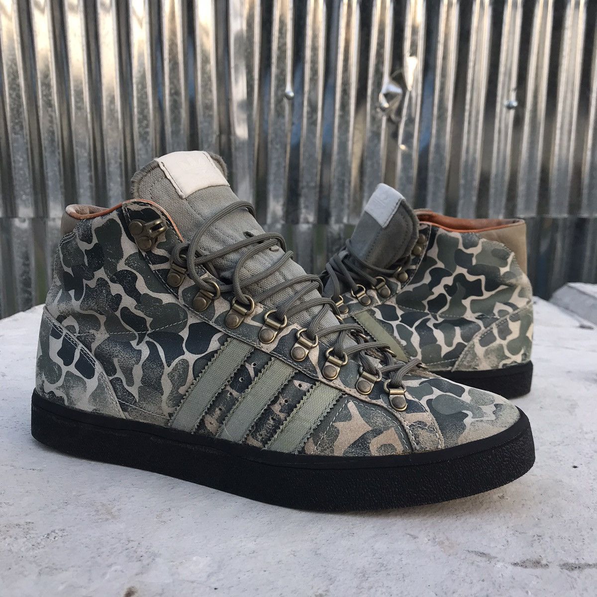 Adidas Rare adidas SAMPLE Vintage Camouflage Green Military hi boot Size US 8.5 / EU 41-42 - 2 Thumbnail