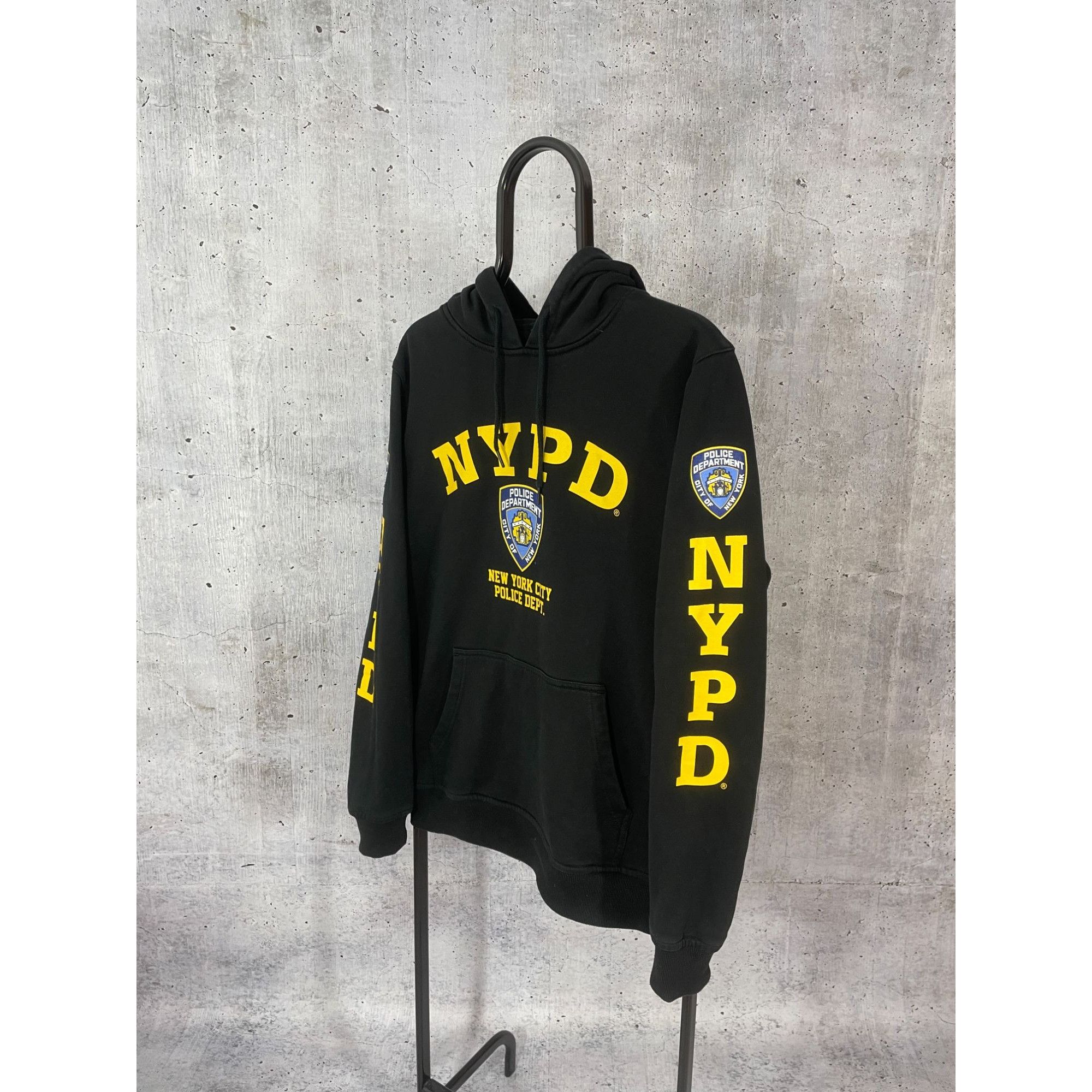 I Love NY × Vintage Vintage NYPD New York Police Black Hoodie Men's Pullover Hoo Size US L / EU 52-54 / 3 - 4 Thumbnail