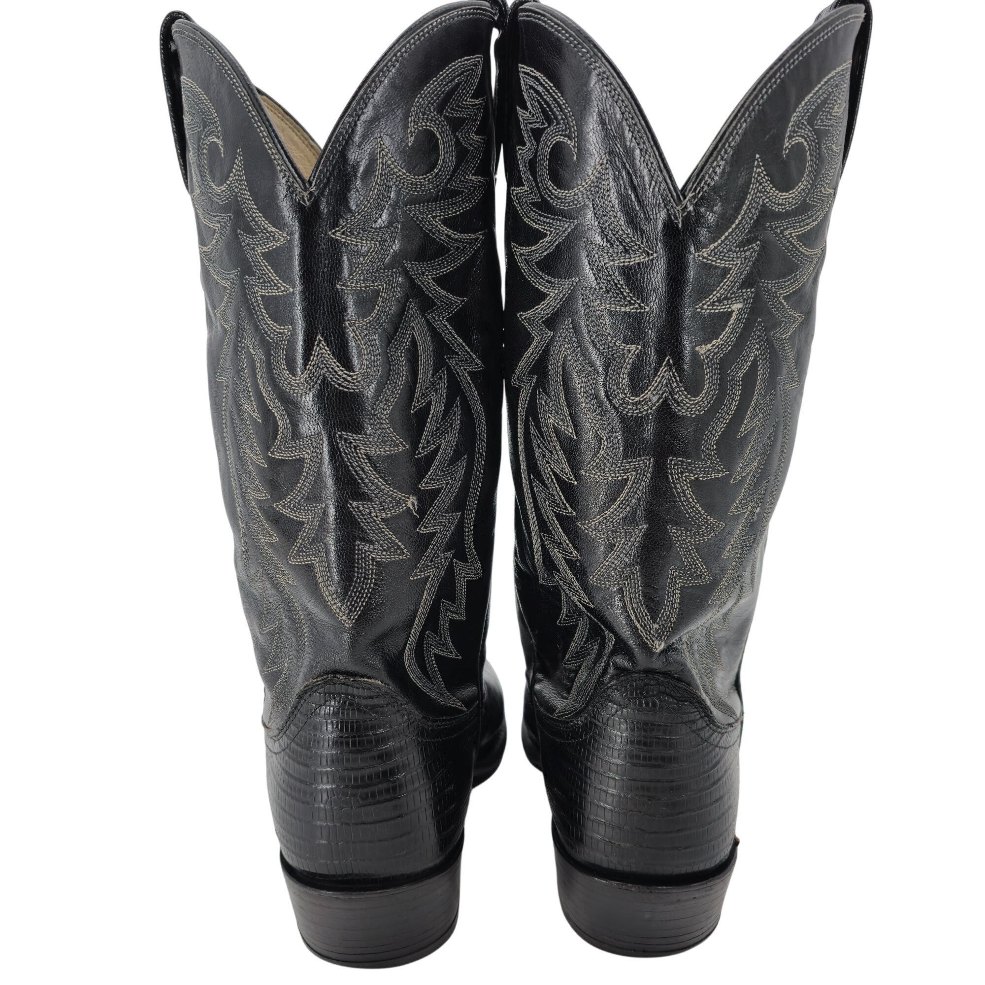 Dan Post Mens 12D Exotic Teju Lizard Vintage Dan Post Black Cowboy Size US 12 / EU 45 - 3 Thumbnail