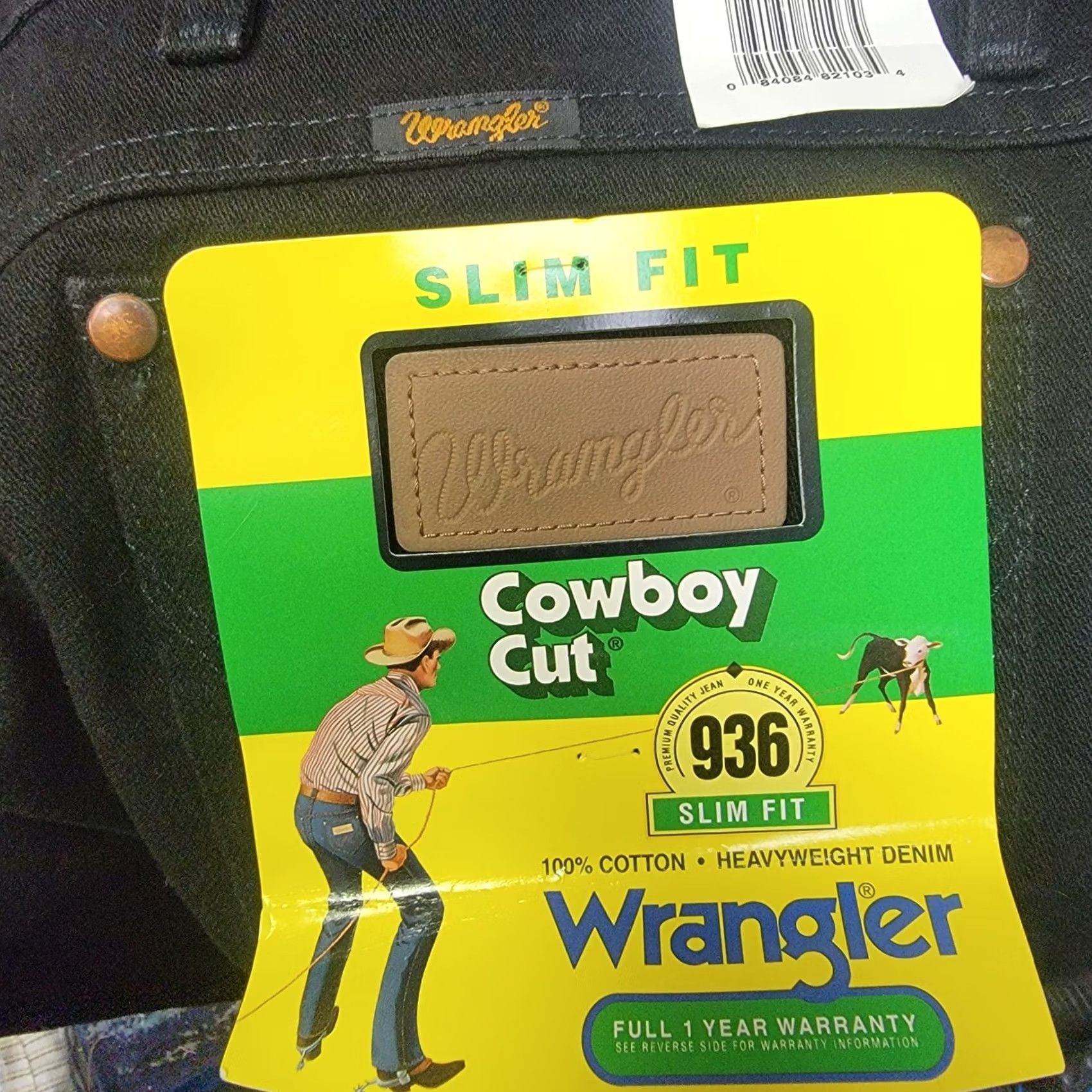Wrangler Wrangler Cowboy Cut Jeans 40x30 Slim Bootcut Black Denim 936WBK Mens Regular 5-Pocket Comfort Rise Mid 40 Waist Inseam 30 Mens Jeans Black Size US 40 / EU 56 - 2 Thumbnail