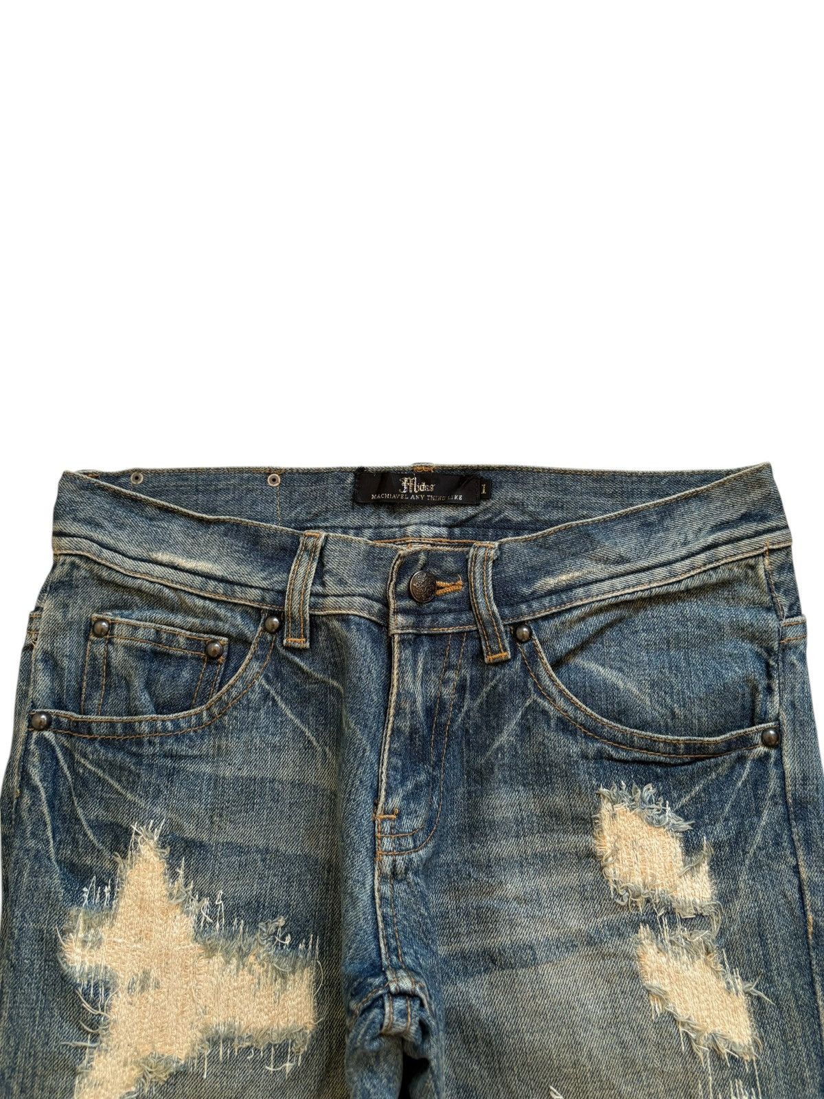 If Six Was Nine Vintage Midas Sashiko Rusty Mud Wash Bootcut Flare Jeans Size US 30 / EU 46 - 4 Thumbnail