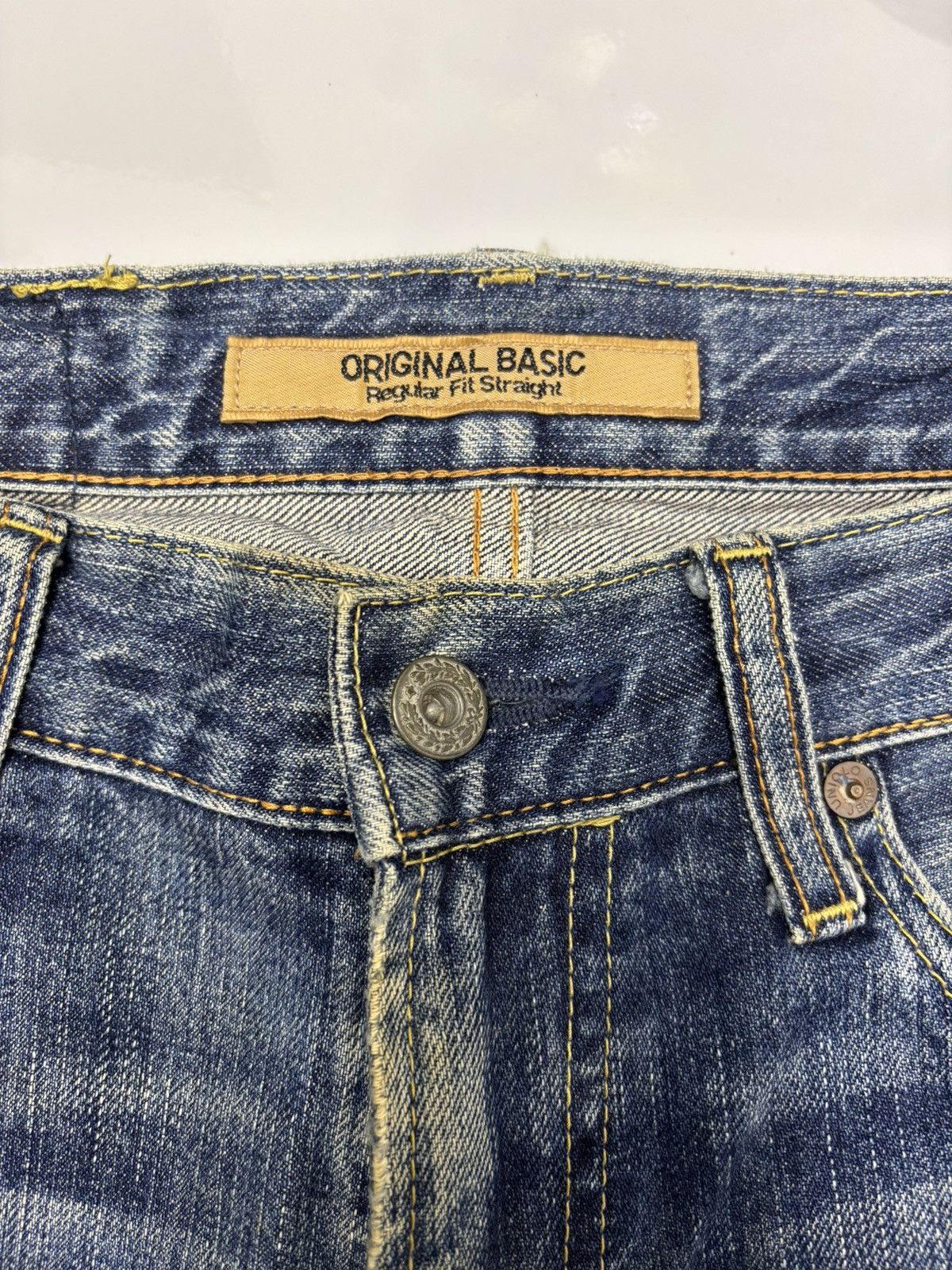 Jean × Undercover Distressed Denim S-002 Mud Rusty Regular Fit Straight Uniqlo Size US 31 - 9 Thumbnail