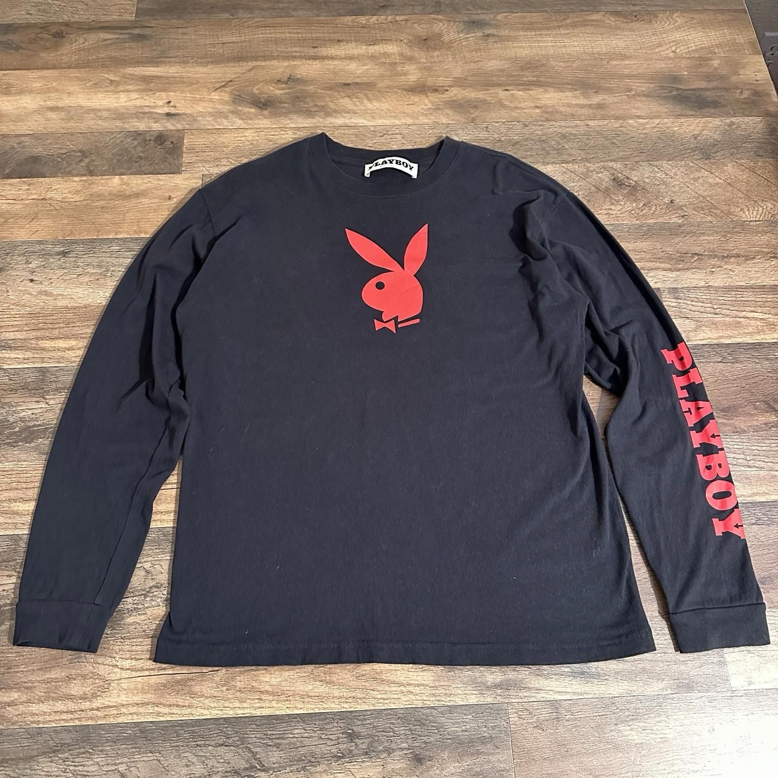 Playboy PLAYBOY by PacSun Mens Med Black w/Red Logo Long Sleeve Soft Size US M / EU 48-50 / 2 - 1 Thumbnail