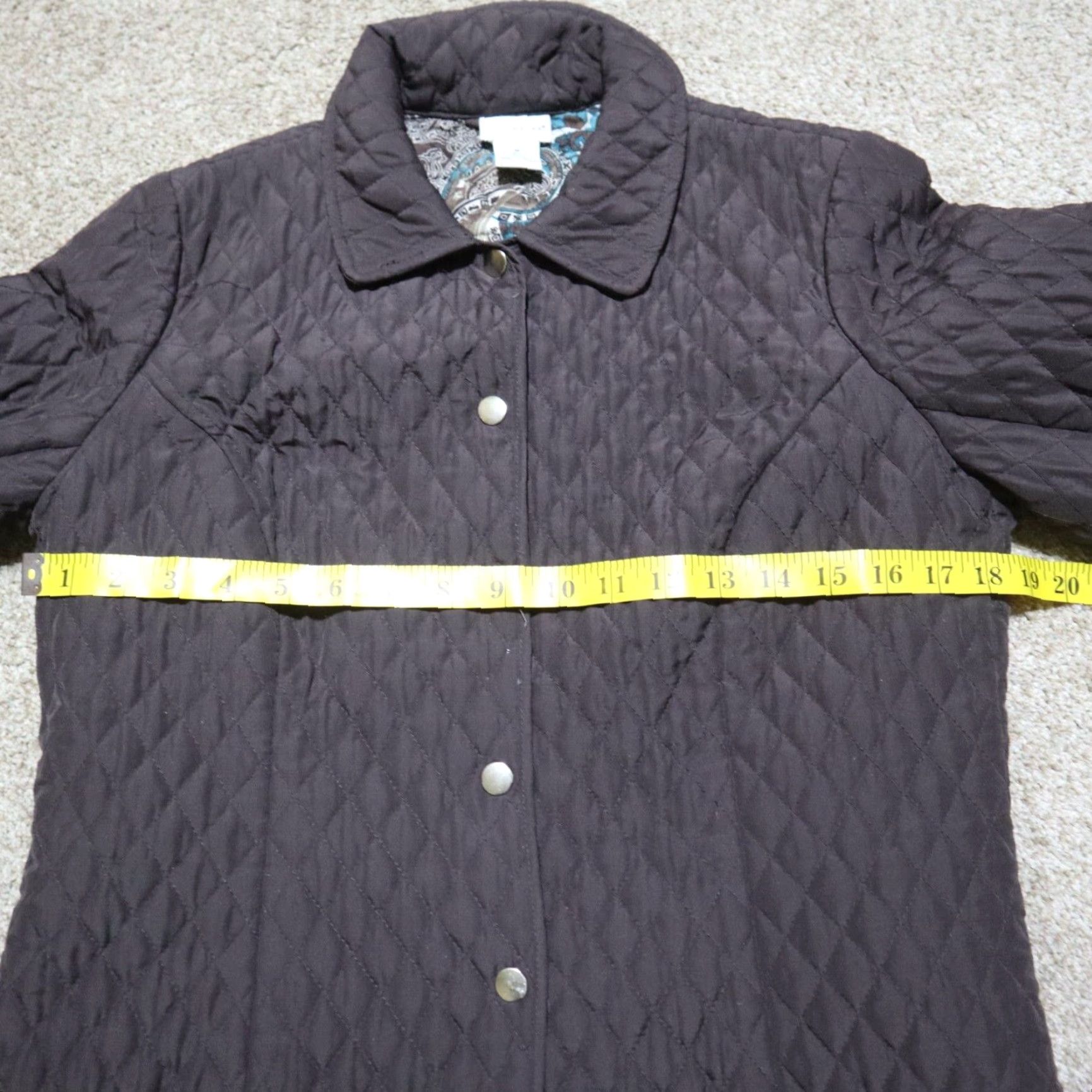 Vintage Kim Rogers Jacket Women M Brown Quilted Button Up Mid-Length Polyester Blended Fabric All Seasons Fall Spring Summer Winter Jacket Women Size M / US 6-8 / IT 42-44 - 5 Thumbnail