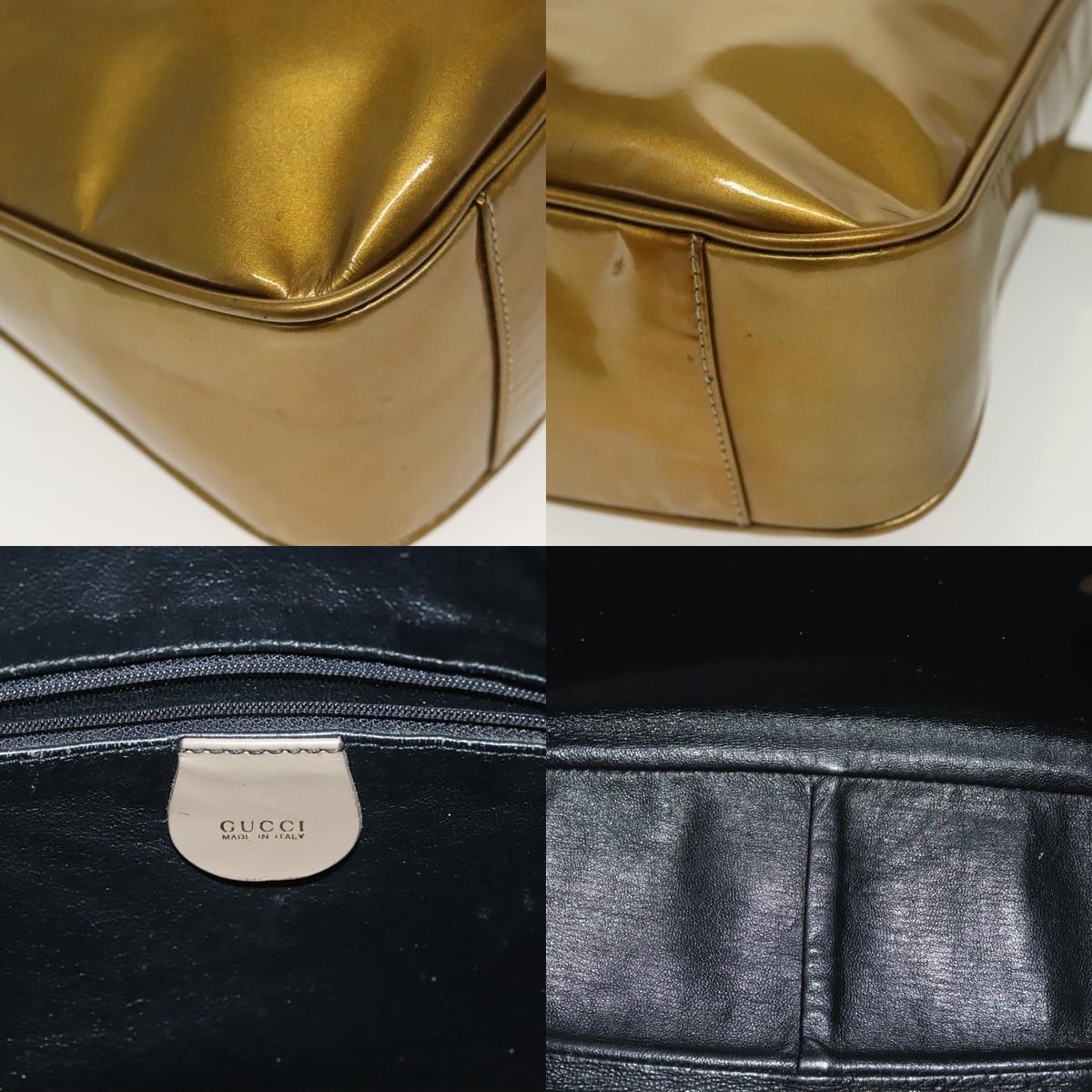 Gucci GUCCI Bamboo Handbag Patent Leather Beige Gold 001 1014 Size ONE SIZE - 11 Thumbnail