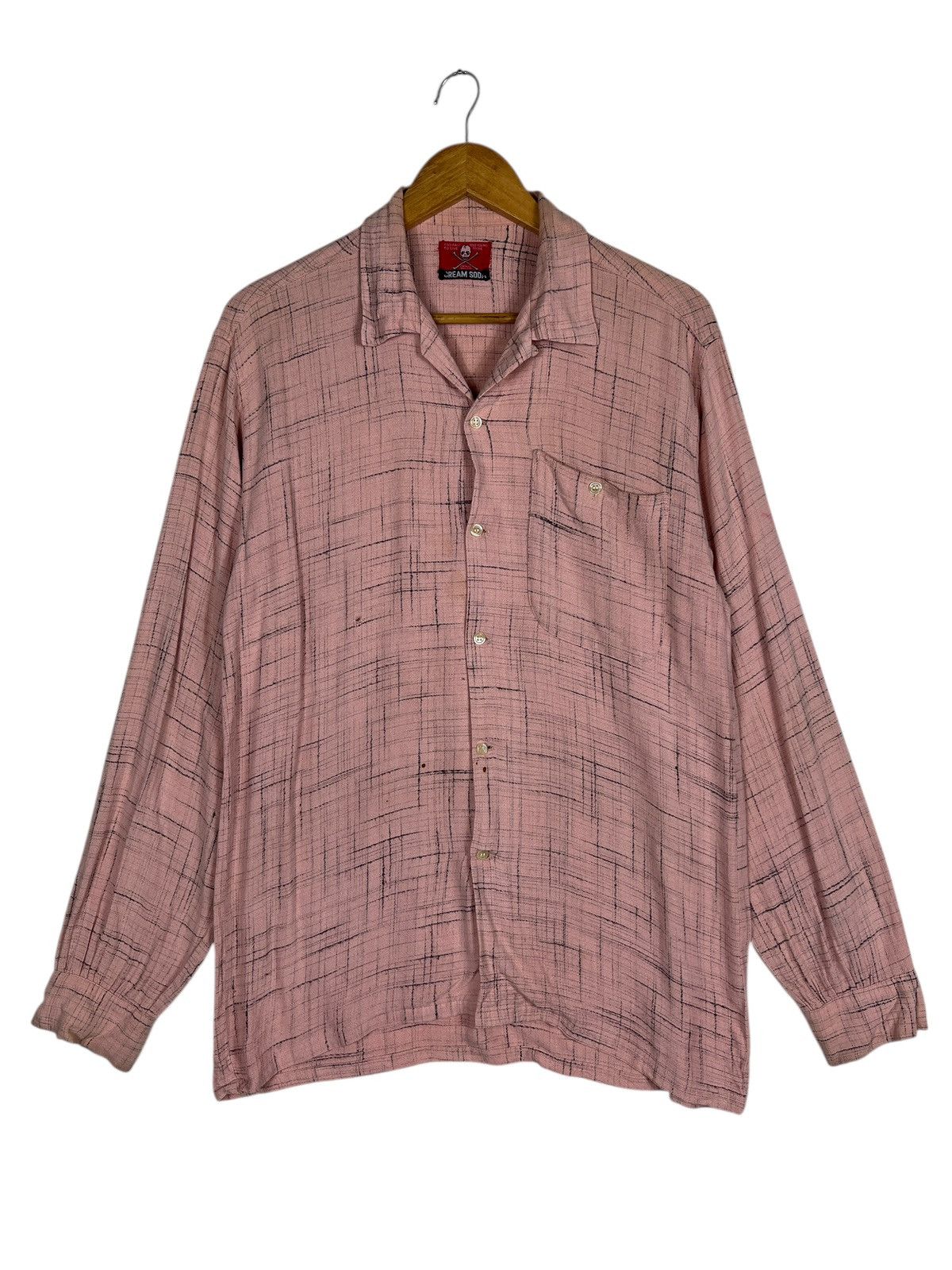 Japanese Brand 90s Vintage Cream Soda Rayon Long Sleeve Button Shirt Size US M / EU 48-50 / 2 - 4 Thumbnail