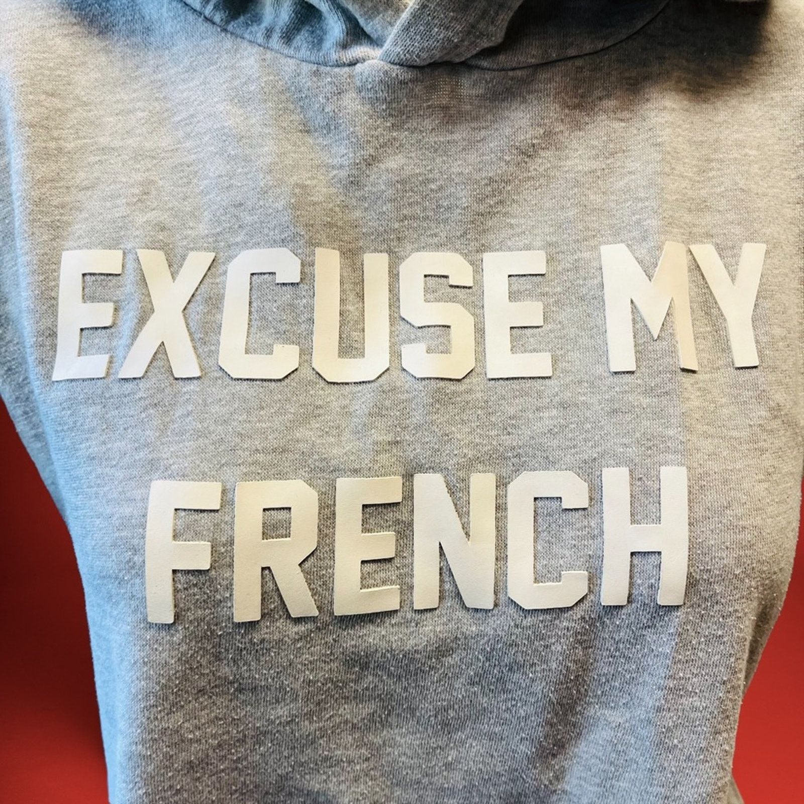 Forever 21 Crop Top Excuse my French Hoodie with Side Zippers Size S / US 4 / IT 40 - 5 Thumbnail