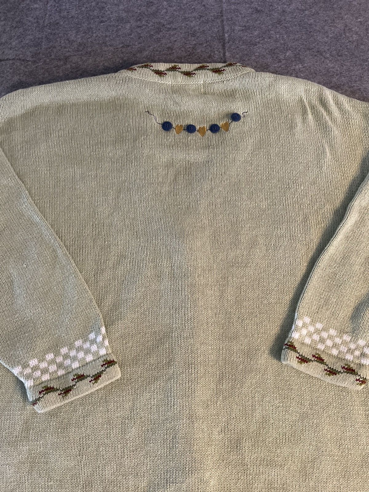 Quacker Factory Quacker Factory Cardigan Sweater L Green Embroidered Size L / US 10 / IT 46 - 8 Thumbnail