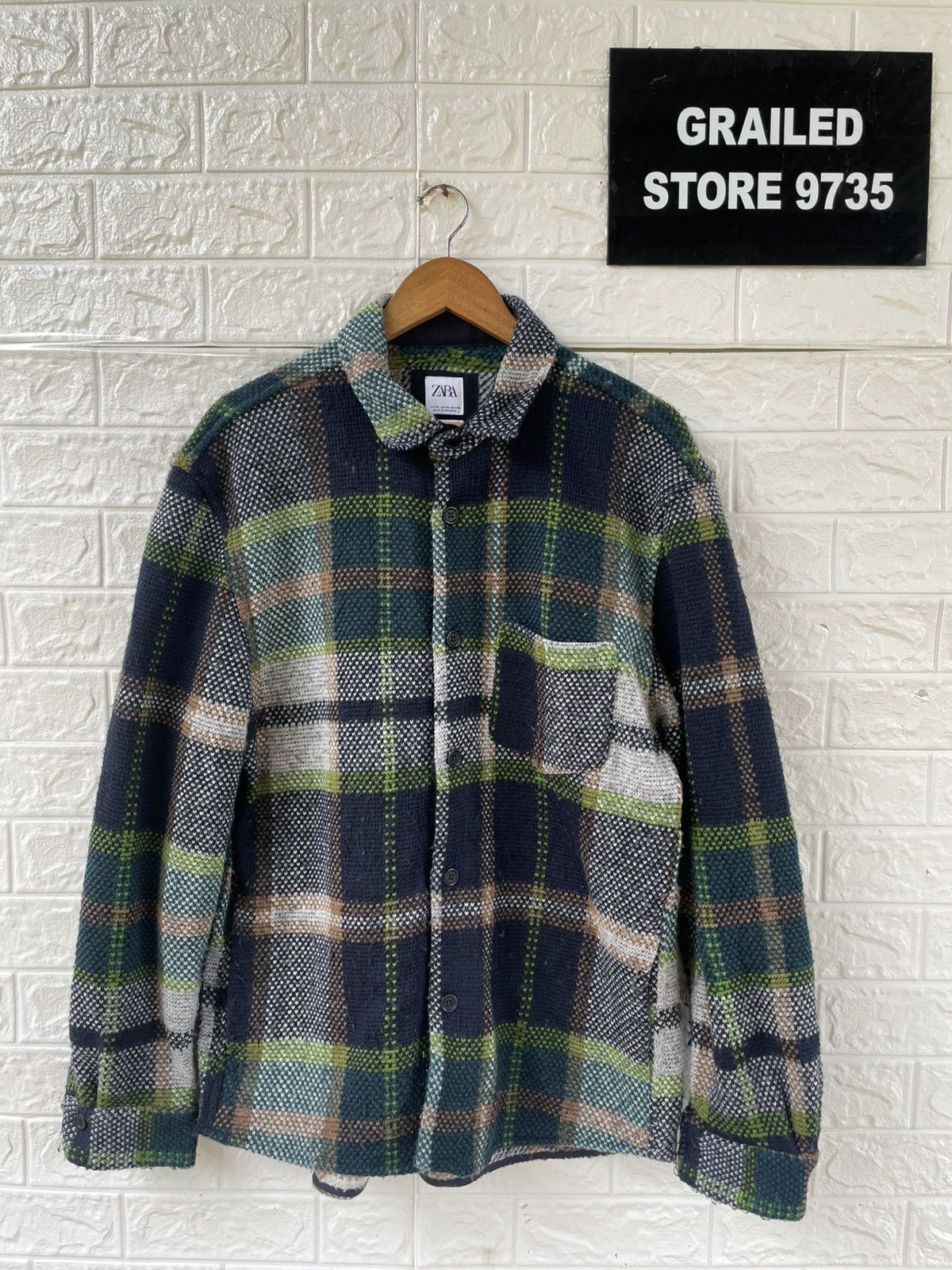 Japanese Brand × Vintage × Zara Zara Wool Flannel Size US XL / EU 56 / 4 - 1 Thumbnail