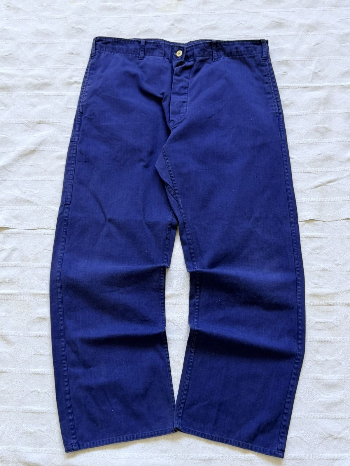 Le Laboureur Vintage 70s German Buckle Back Sanfor Work Pants Size US 32 / EU 48 - 6 Thumbnail