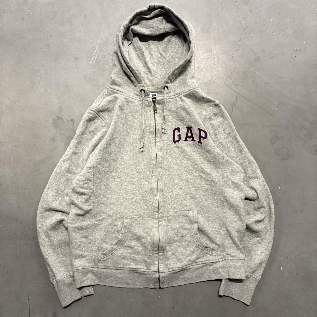 Gap × Vintage Crazy Vintage Y2K/2000s GAP Grey Streetwear Zipup Hoodie! Size US L / EU 52-54 / 3 - 1 Thumbnail
