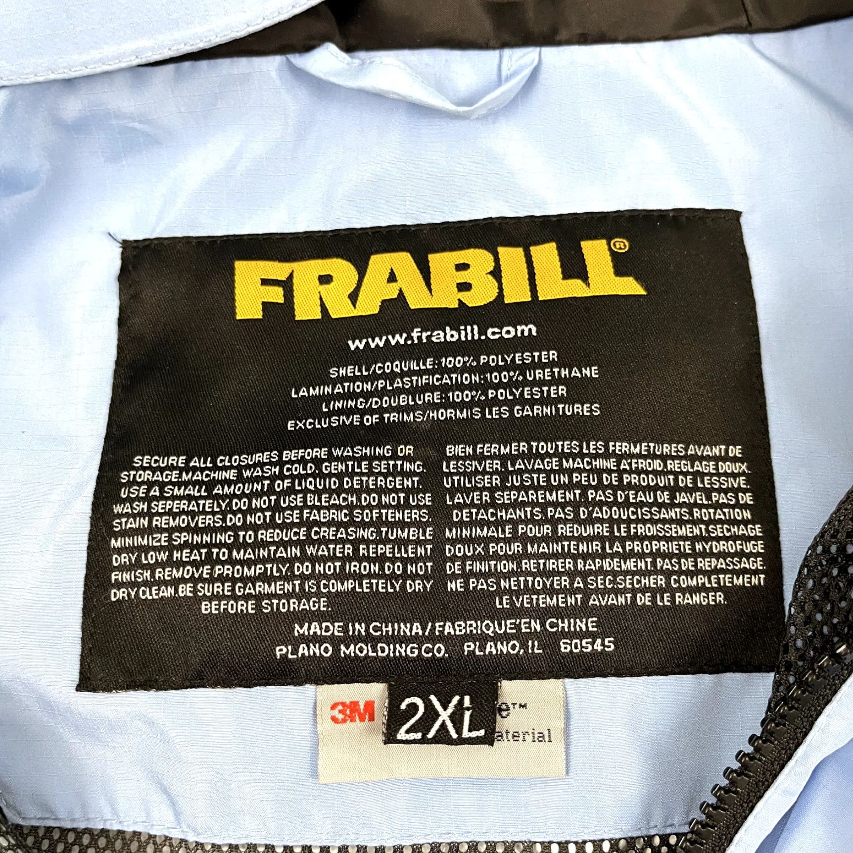 Vintage VINTAGE is not applicable; FRABILL Jacket Mens 2XL Light Blue Ice Fishing Rain Coat Hooded Winter 3M Size US XXL / EU 58 / 5 - 2 Thumbnail
