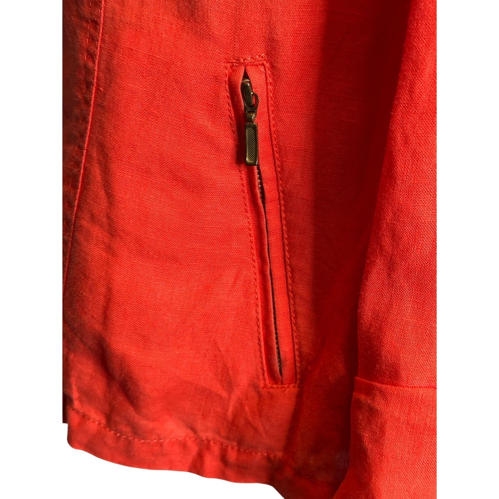 Chicos Chico’s orange linen open front moto jacket size 2 - large Size L / US 10 / IT 46 - 8 Thumbnail